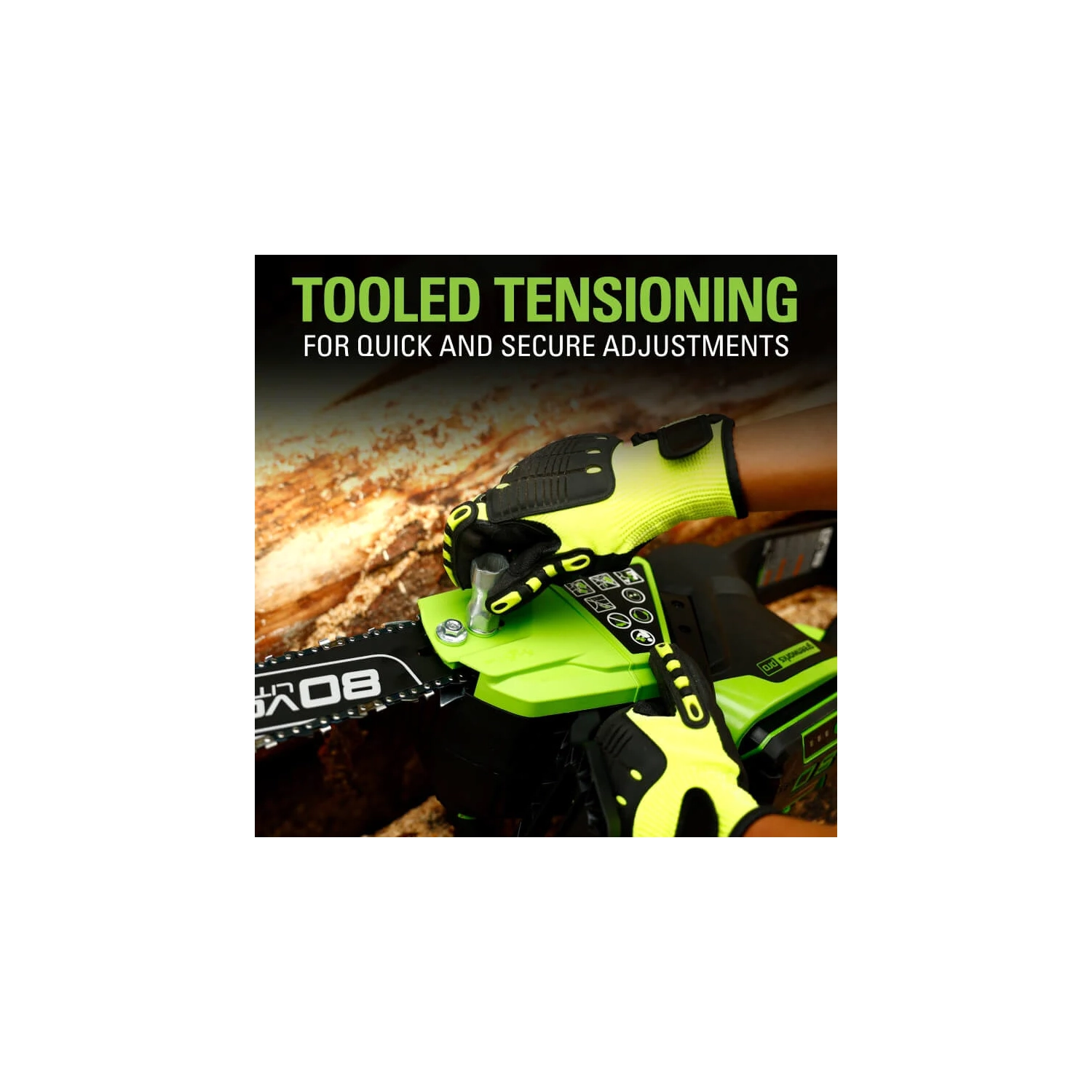 Scie à chaîne Greenworks PRO 80 V, 18 po, batterie de 2.0 Ah et chargeur inclus