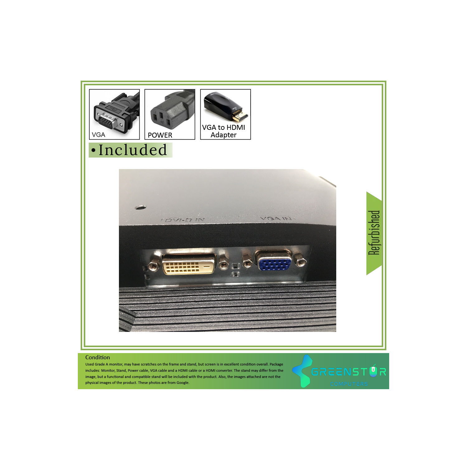 Refurbished Acer V206HQL Abd 19.5" 1600 x 900 LED Backlit LCD Monitor