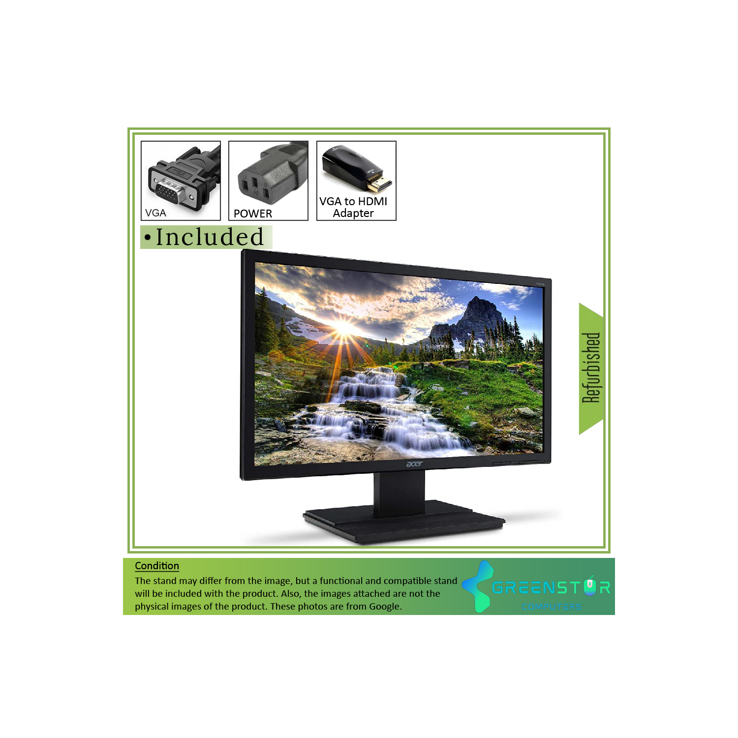 Refurbished Acer V206HQL Abd 19.5" 1600 x 900 LED Backlit LCD Monitor