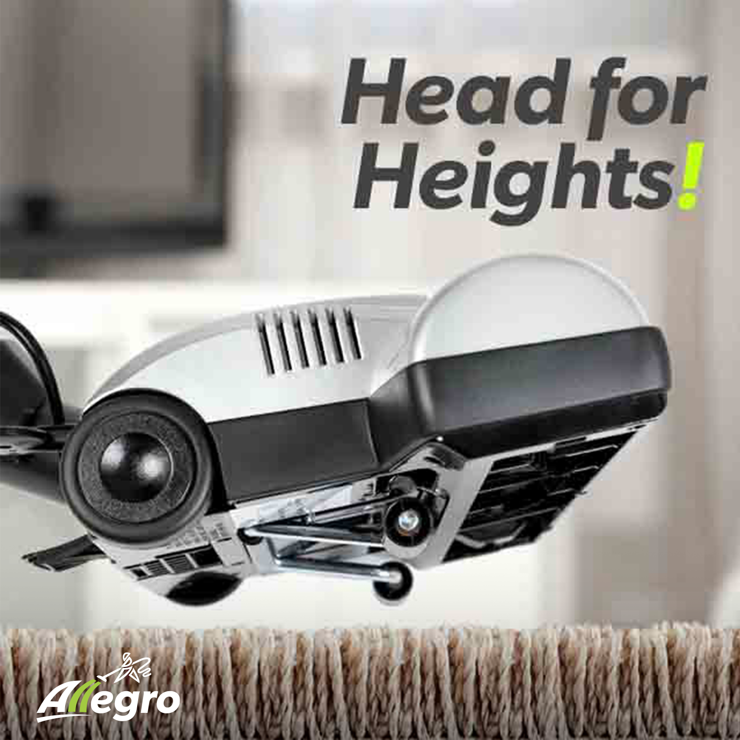 Système d'aspirateur central Champion 6,000 pi2 Allegro – tête motorisée électrique et tuyau idéal pour les surfaces dures et les planchers de bois