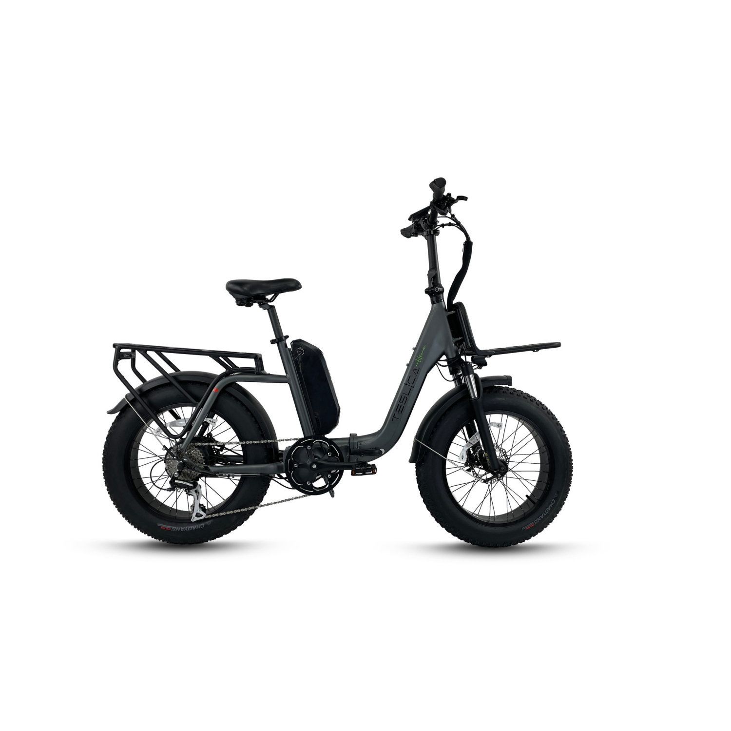 TESLICA INSPIRE N1S *High Quality* Step-through Folding Fat Tire 500 w *Samsung Battery* 35 to 75km Grey Metallic 18” Frame***EXTRAS INCLUDED!