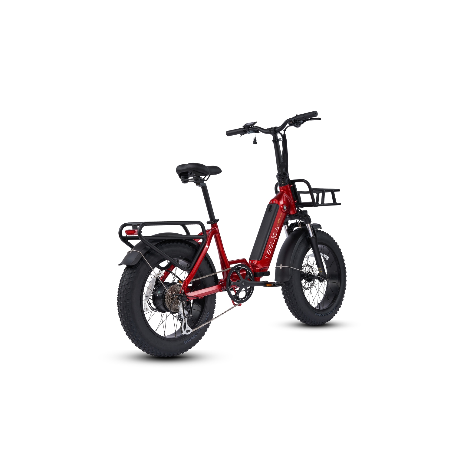 TESLICA INSPIRE Mini N1H *High Quality* Step-through Folding Fat Tire 500 w *Torque Sensor* 45 to 100km Red 15” Frame***EXTRAS INCLUDED!