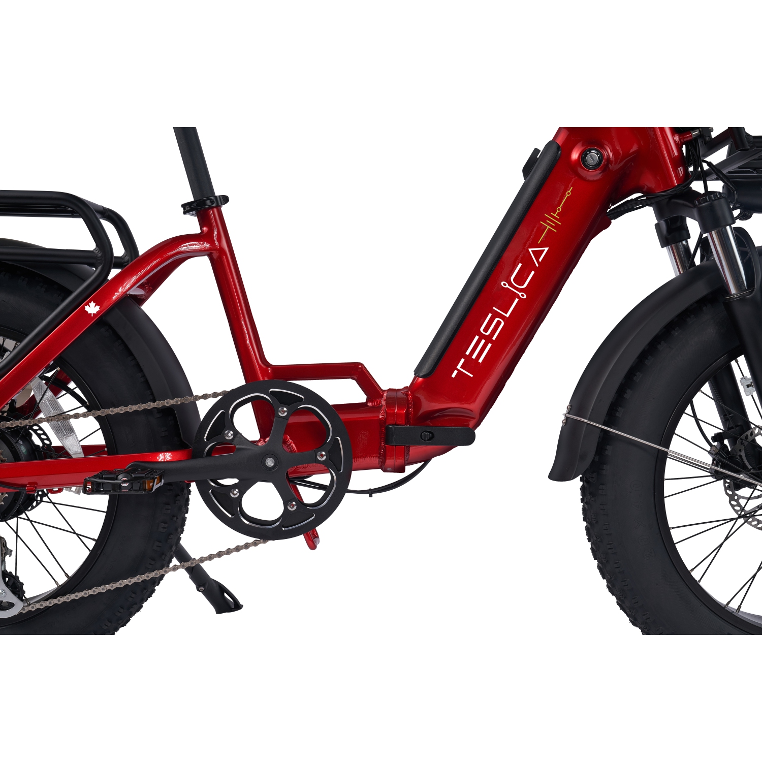 TESLICA INSPIRE Mini N1H *High Quality* Step-through Folding Fat Tire 500 w *Torque Sensor* 45 to 100km Red 15” Frame***EXTRAS INCLUDED!
