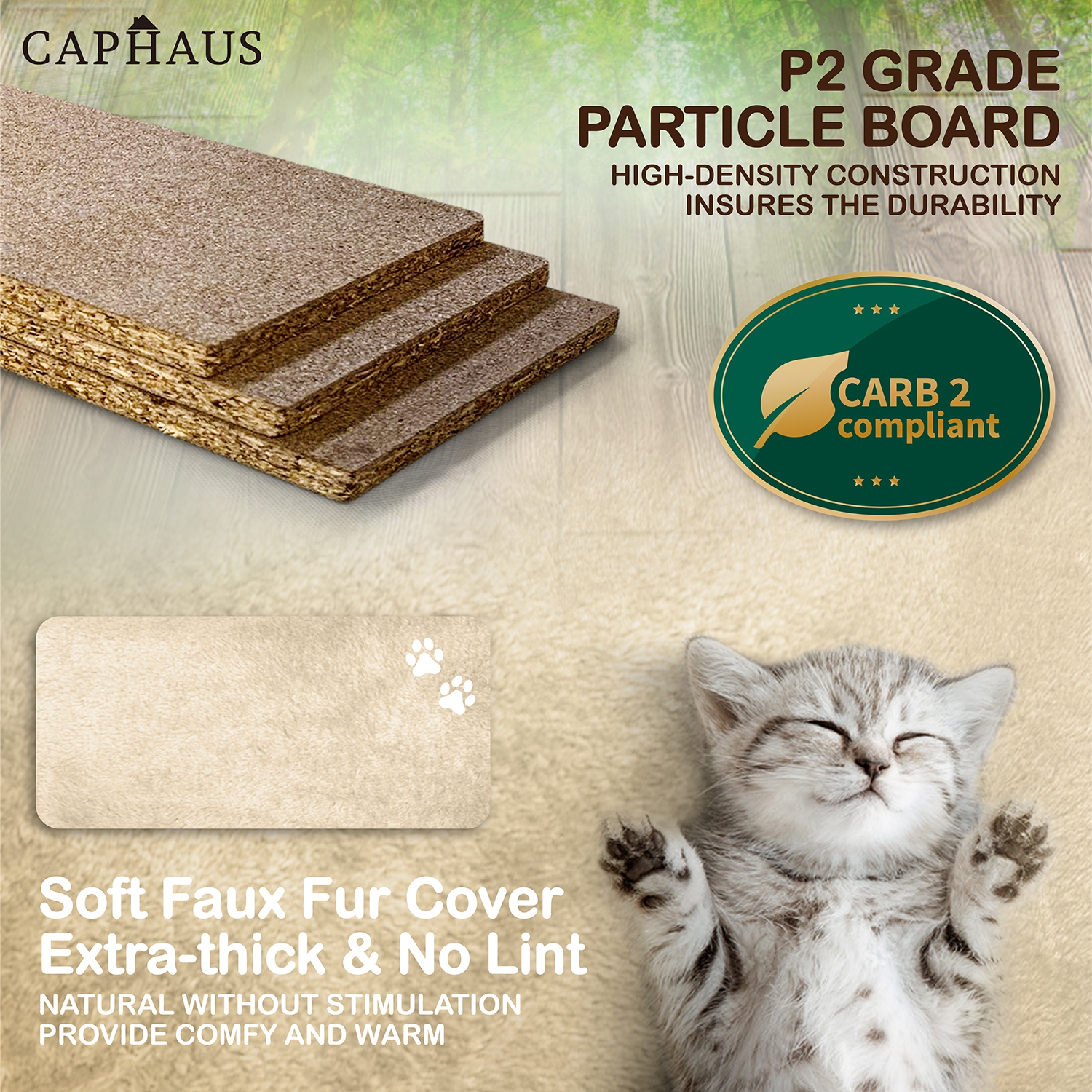 BOWHAUS 70 in. Beige Cat Tower for Indoor Cats, Multi-Level Cat Activity Tree with Scratching Posts, Basket, Cave Condo