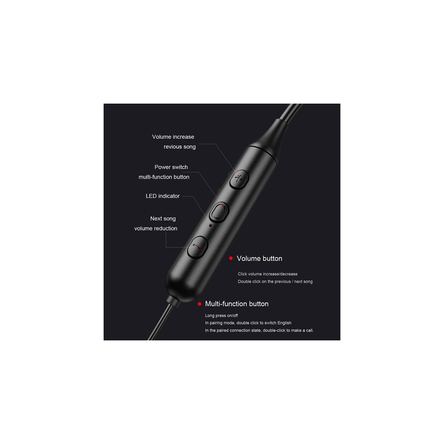 Casque d’écoute sans fil SuperShield, écouteurs bouton Bluetooth 5.0, écouteurs-boutons stéréo haute fidélité pour la course, la conduite et le vélo