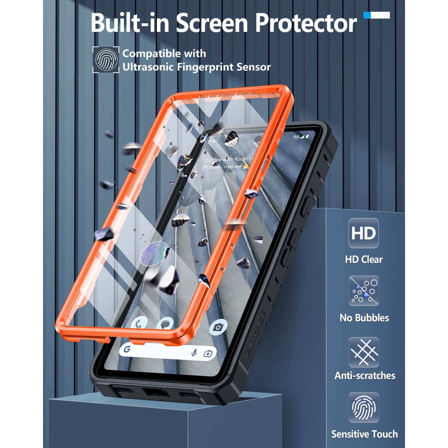 Étui pour Pixel 7A de Google : Étui protecteur robuste de qualité militaire pour téléphone cellulaire avec béquille | Étui antichoc hybride en TPUR
