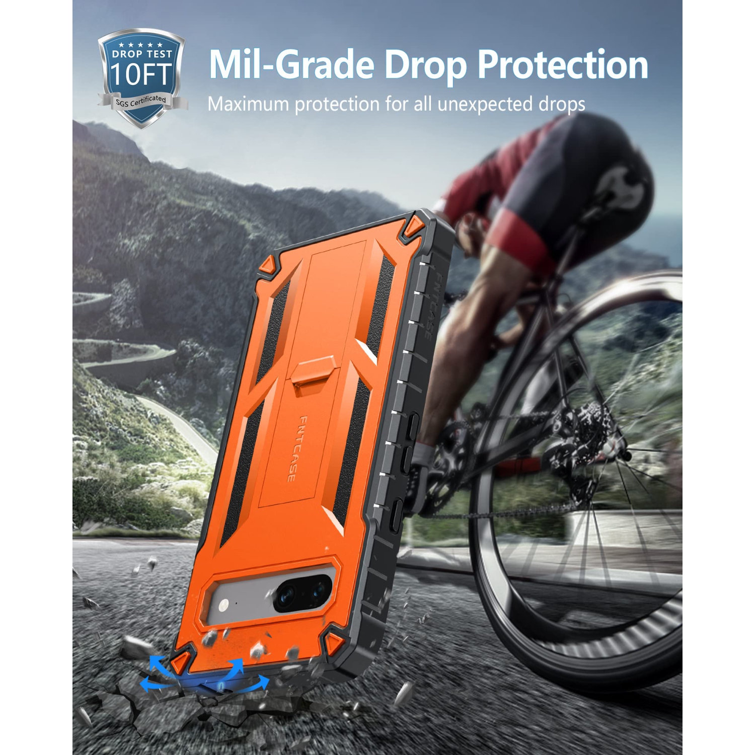 Étui pour Pixel 7A de Google : Étui protecteur robuste de qualité militaire pour téléphone cellulaire avec béquille | Étui antichoc hybride en TPUR