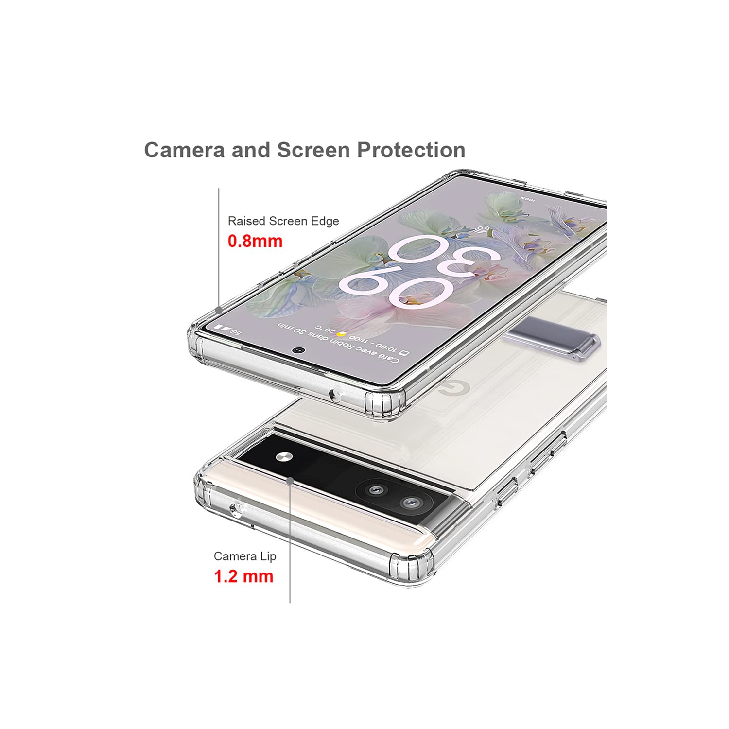 Étui avec béquille Pixel 7A de Google, étui transparent Pixel 7A, support métal, béquille TPU, béquille arrière, étui antichoc, 1 Pixel 7A et prot.