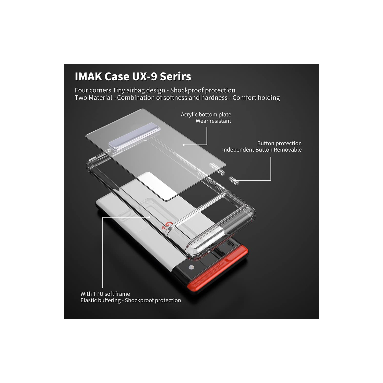 Étui avec béquille Pixel 7A de Google, étui transparent Pixel 7A, support métal, béquille TPU, béquille arrière, étui antichoc, 1 Pixel 7A et prot.