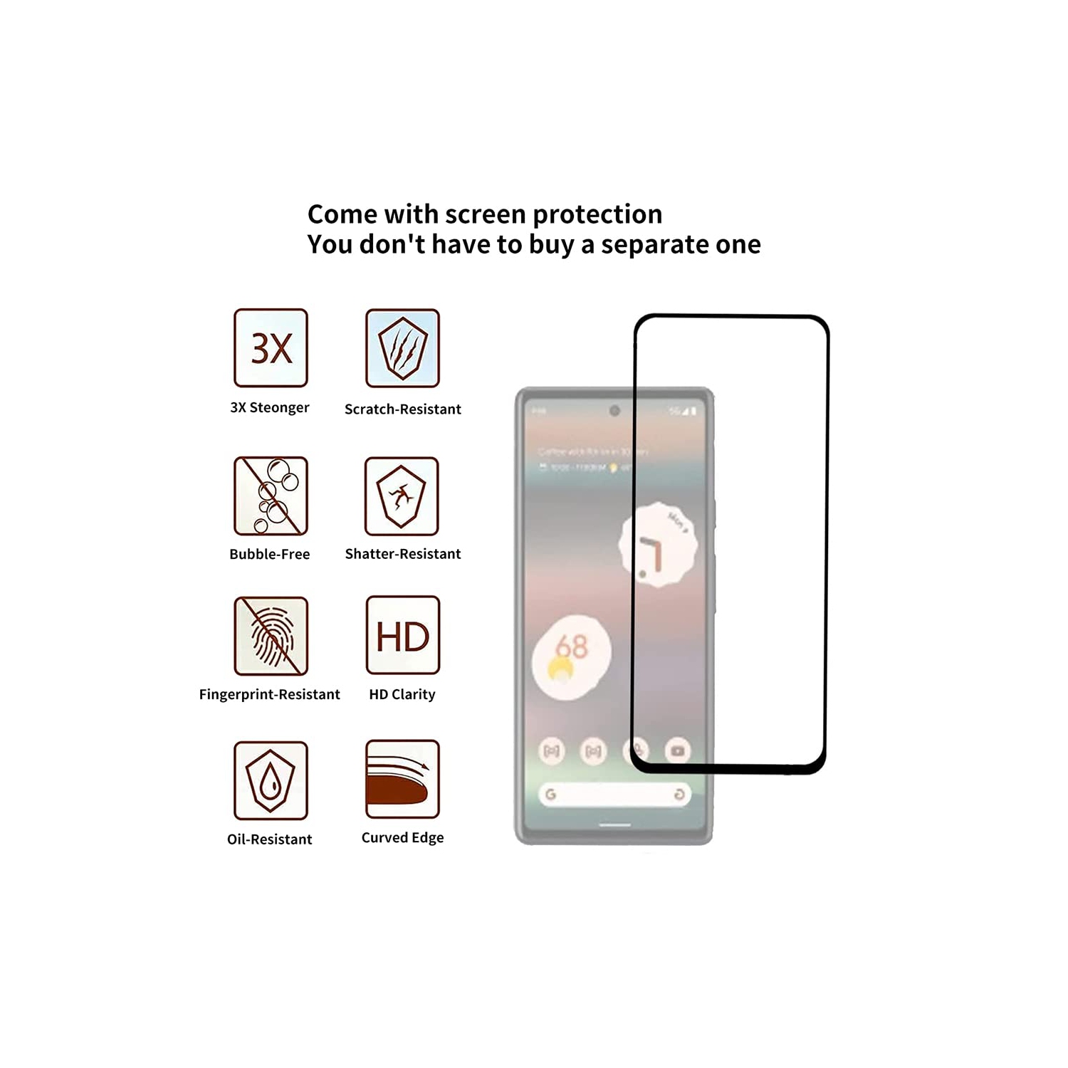 Étui avec béquille Pixel 7A de Google, étui transparent Pixel 7A, support métal, béquille TPU, béquille arrière, étui antichoc, 1 Pixel 7A et prot.