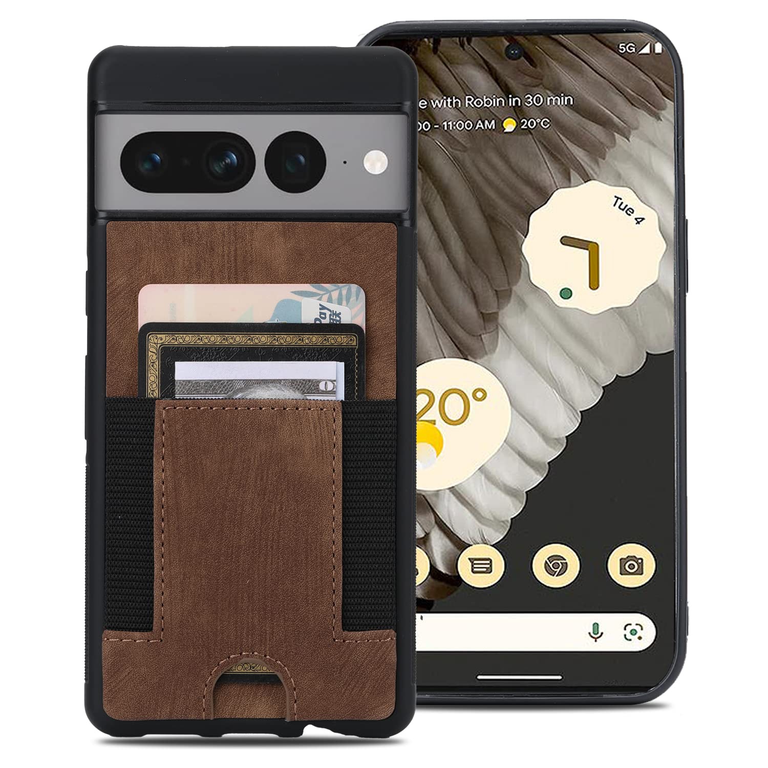 Google Pixel 7A Case Leather Wallet, Pixel 7A Wallet case with Card Slots PU Leather Card Holder Rugged Non-Slip Full Body Drop Protector Back case