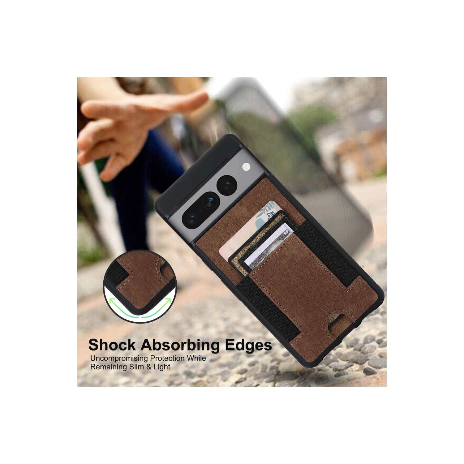 Google Pixel 7A Case Leather Wallet, Pixel 7A Wallet case with Card Slots PU Leather Card Holder Rugged Non-Slip Full Body Drop Protector Back case