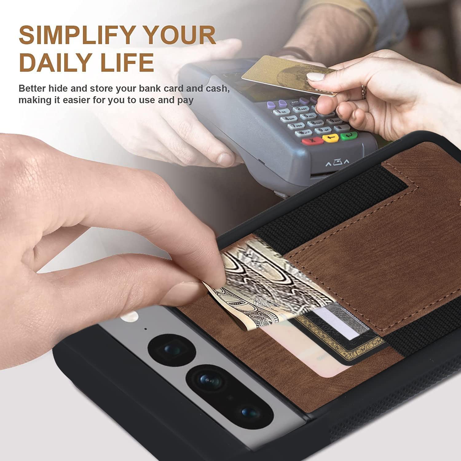 Google Pixel 7A Case Leather Wallet, Pixel 7A Wallet case with Card Slots PU Leather Card Holder Rugged Non-Slip Full Body Drop Protector Back case