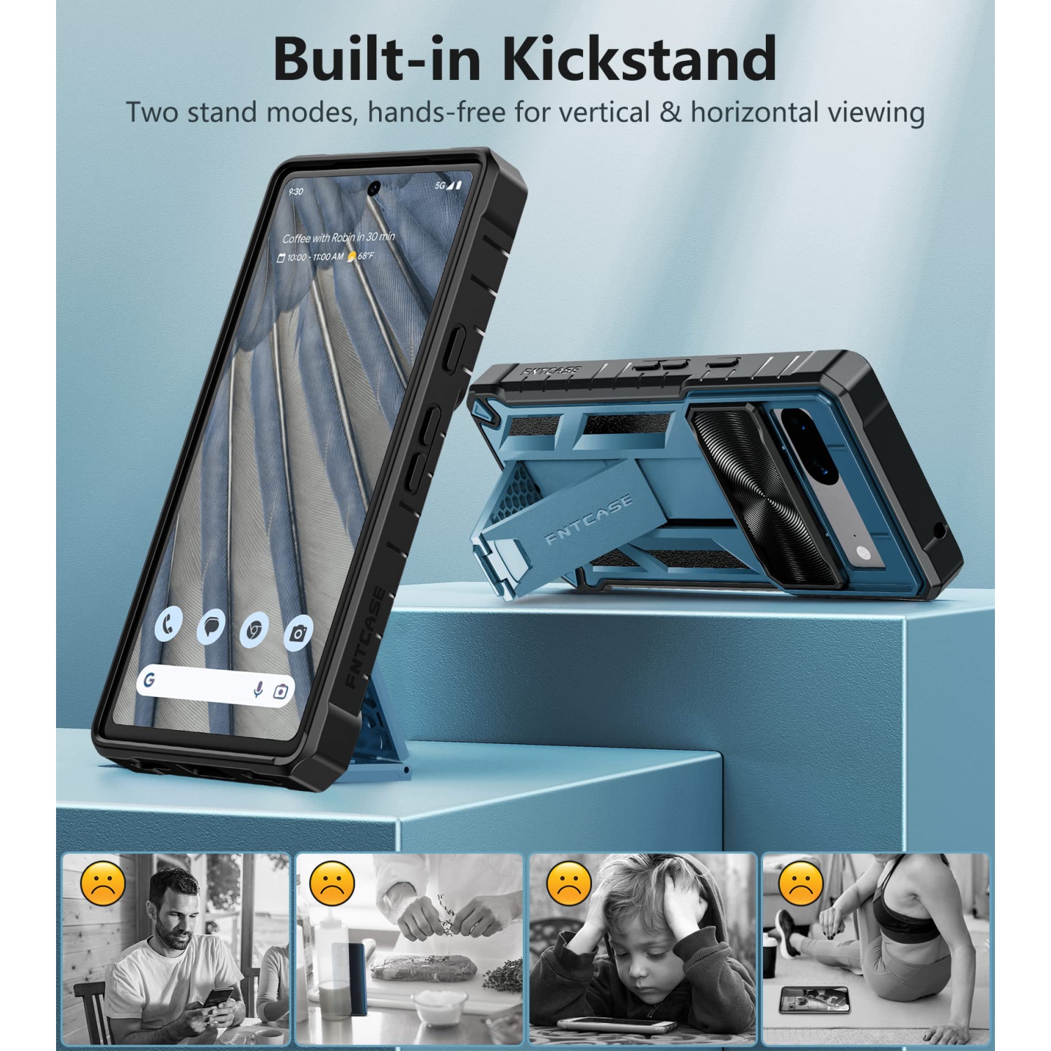 Étui pour Pixel 7a de Google : Étui protecteur robuste pour téléphone, protection antichoc, TPU hybride, résistant aux chutes, étui rigide robuste