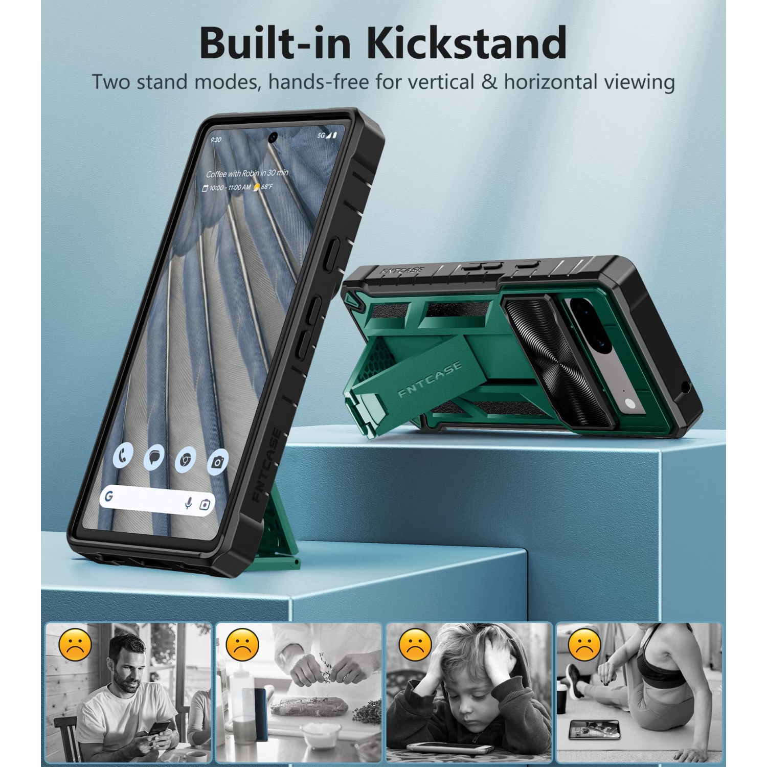 Étui pour Pixel 7a de Google : Étui protecteur robuste pour téléphone, protection antichoc, TPU hybride, résistant aux chutes, étui rigide robuste