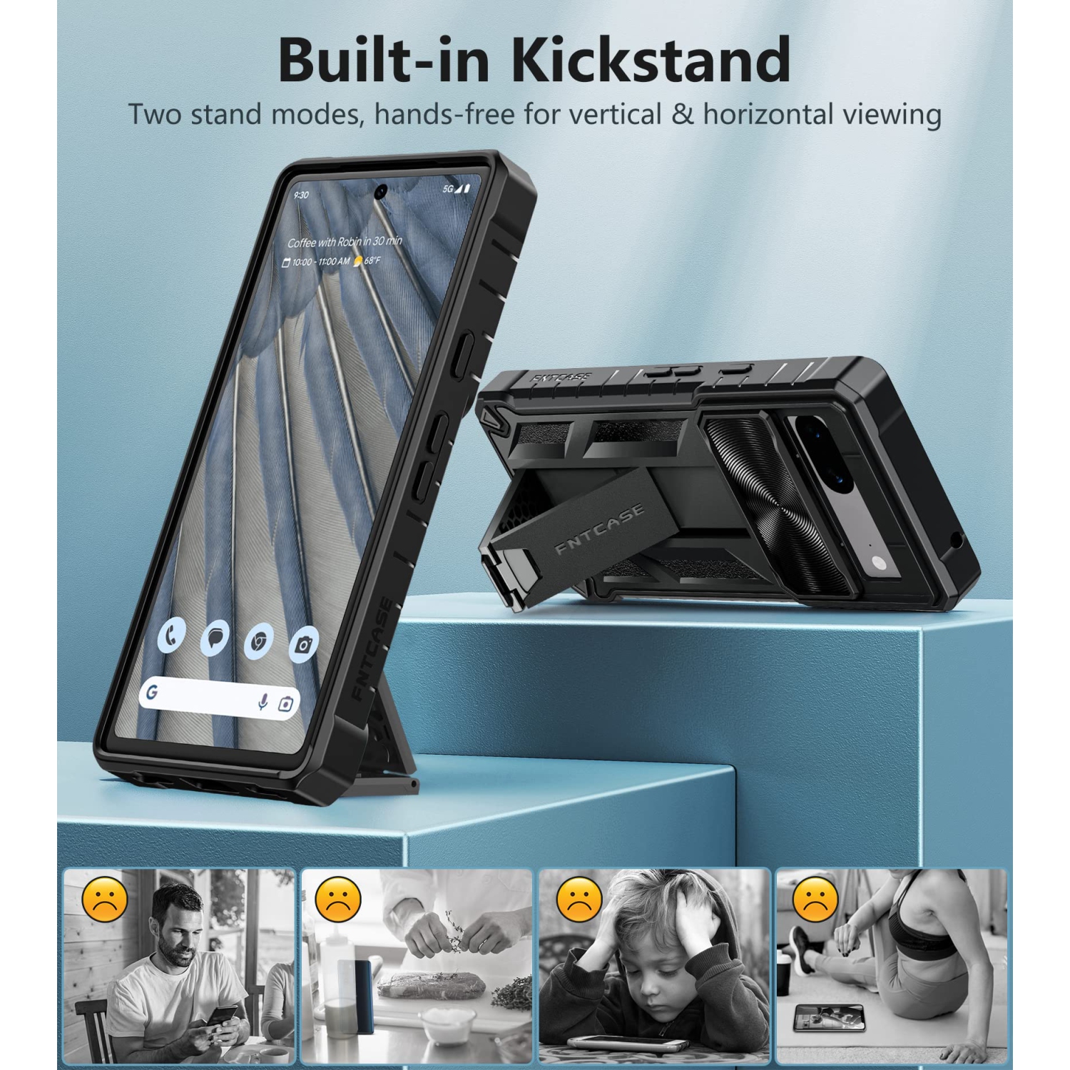 Étui pour Pixel 7a de Google : Étui protecteur robuste pour téléphone, protection antichoc, TPU hybride, résistant aux chutes, étui rigide robuste