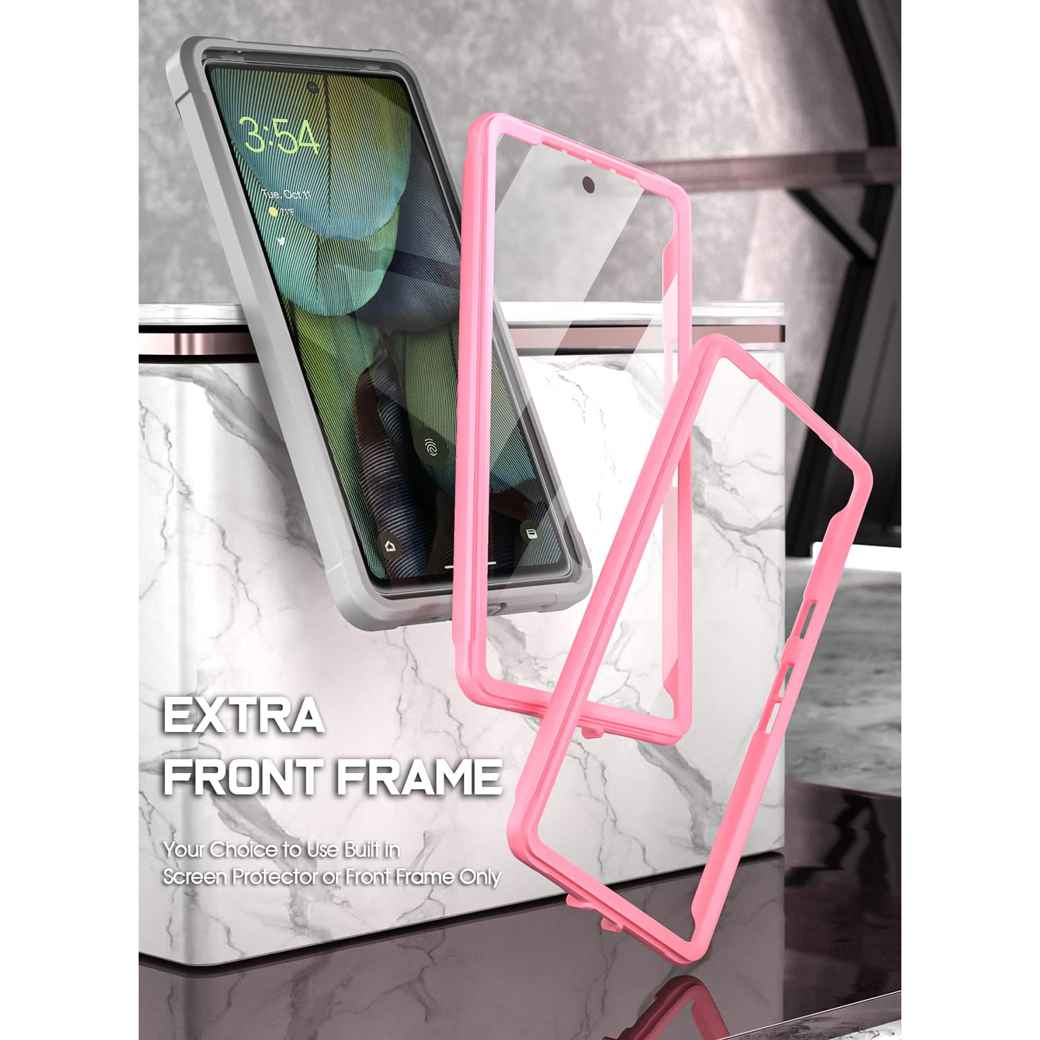 Étui Guardian Series pour Google Pixel 7A 5G, 20 PI, protection d’écran intégrée, testé contre les chutes, lecteur d’empreintes digitales, étui