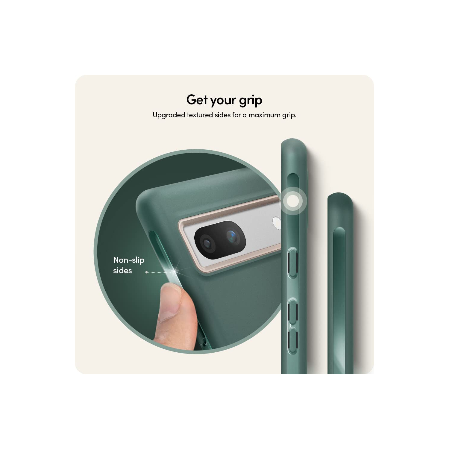 Ultra couleur compatible avec l’étui 5G pour Pixel 7a de Google, TPU résistant à la poussière avec anneau protecteur pour PC - chou frisé