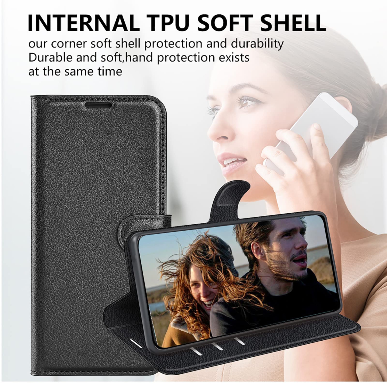 Étui portefeuille en cuir polyuréthane rétro protection complète pour Pixel 7A de Google, étui folio pliable, fermoir magnétique, rabat, fentes pour