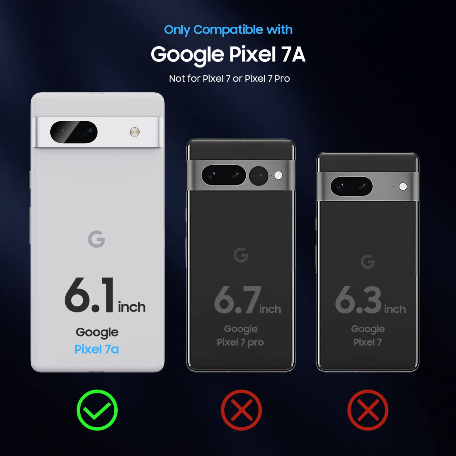 Pixel 7A Case, Crystal Clear Case for Google Pixel 7A, Drop Ptotection and Full Body Transparent Cover Ultra Thin Slim fit with 9H Glass Screen