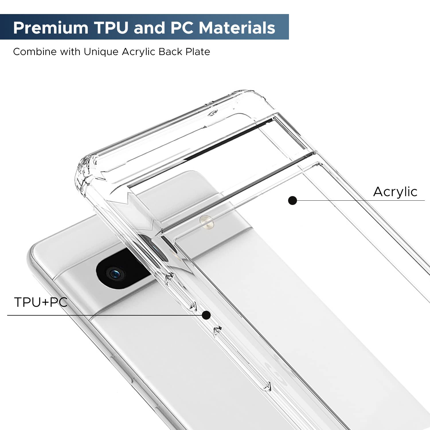 Pixel 7A Case, Crystal Clear Case for Google Pixel 7A, Drop Ptotection and Full Body Transparent Cover Ultra Thin Slim fit with 9H Glass Screen