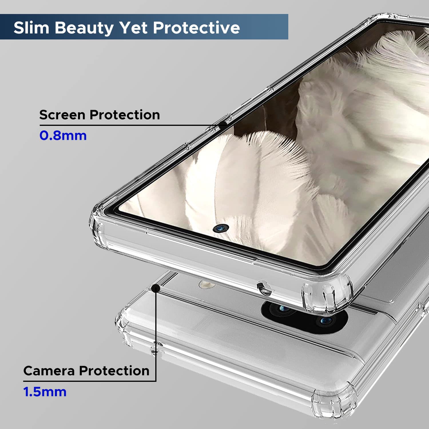 Pixel 7A Case, Crystal Clear Case for Google Pixel 7A, Drop Ptotection and Full Body Transparent Cover Ultra Thin Slim fit with 9H Glass Screen