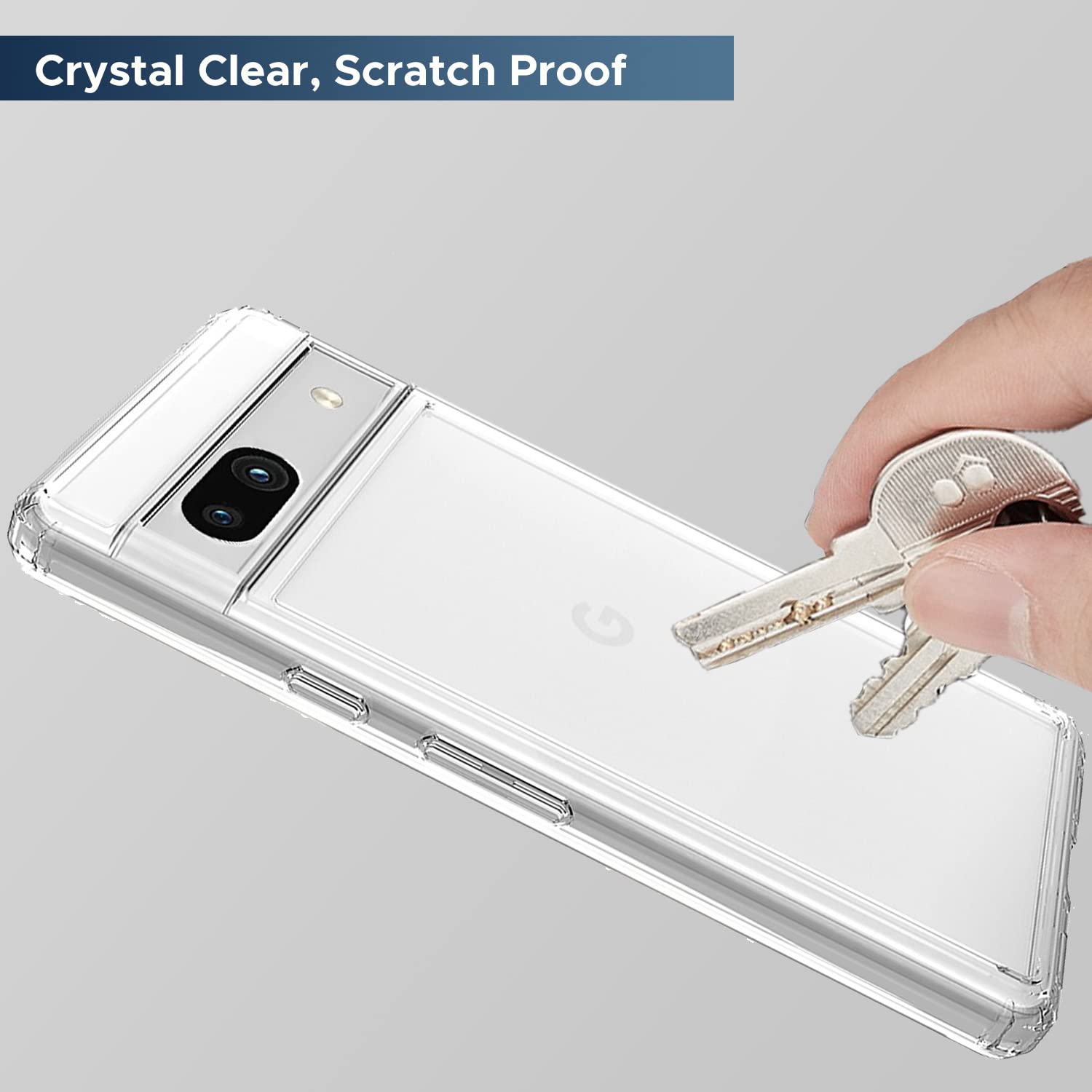 Pixel 7A Case, Crystal Clear Case for Google Pixel 7A, Drop Ptotection and Full Body Transparent Cover Ultra Thin Slim fit with 9H Glass Screen