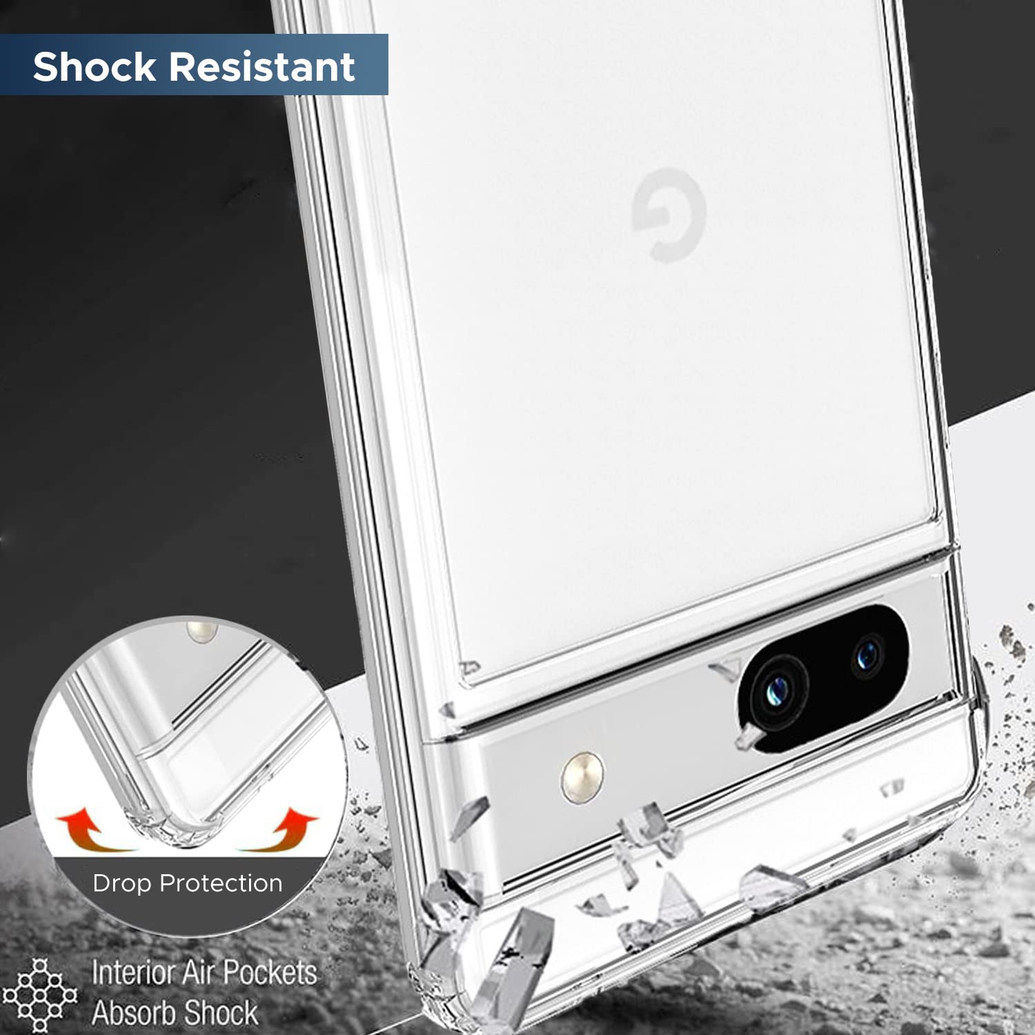 Pixel 7A Case, Crystal Clear Case for Google Pixel 7A, Drop Ptotection and Full Body Transparent Cover Ultra Thin Slim fit with 9H Glass Screen