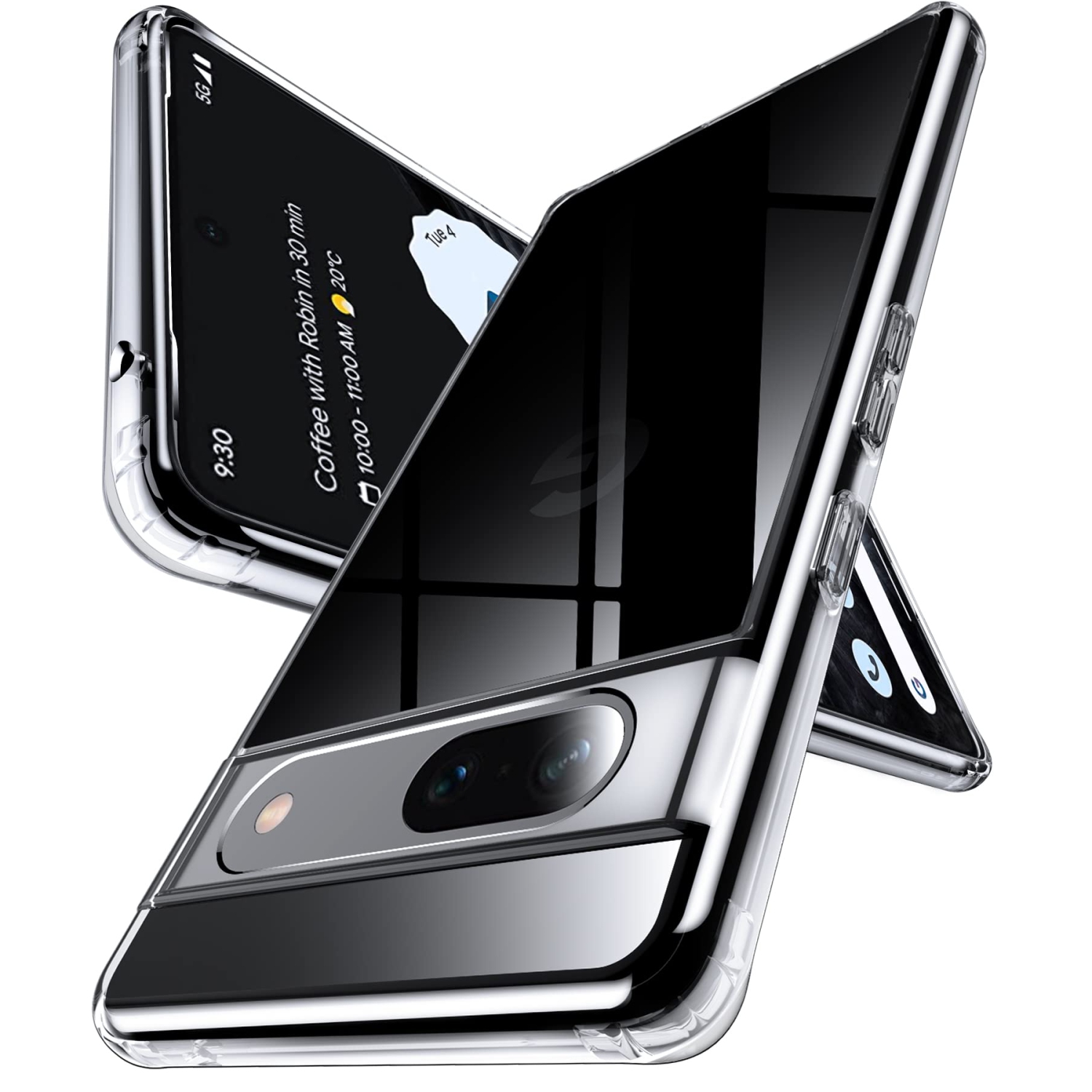 Google Pixel 7A Étui protecteur antichoc, anti-jaunissement, 15 pi, silicone, souple, mince, silicone, compatible avec Google Pixel 7A, 6.1 po,