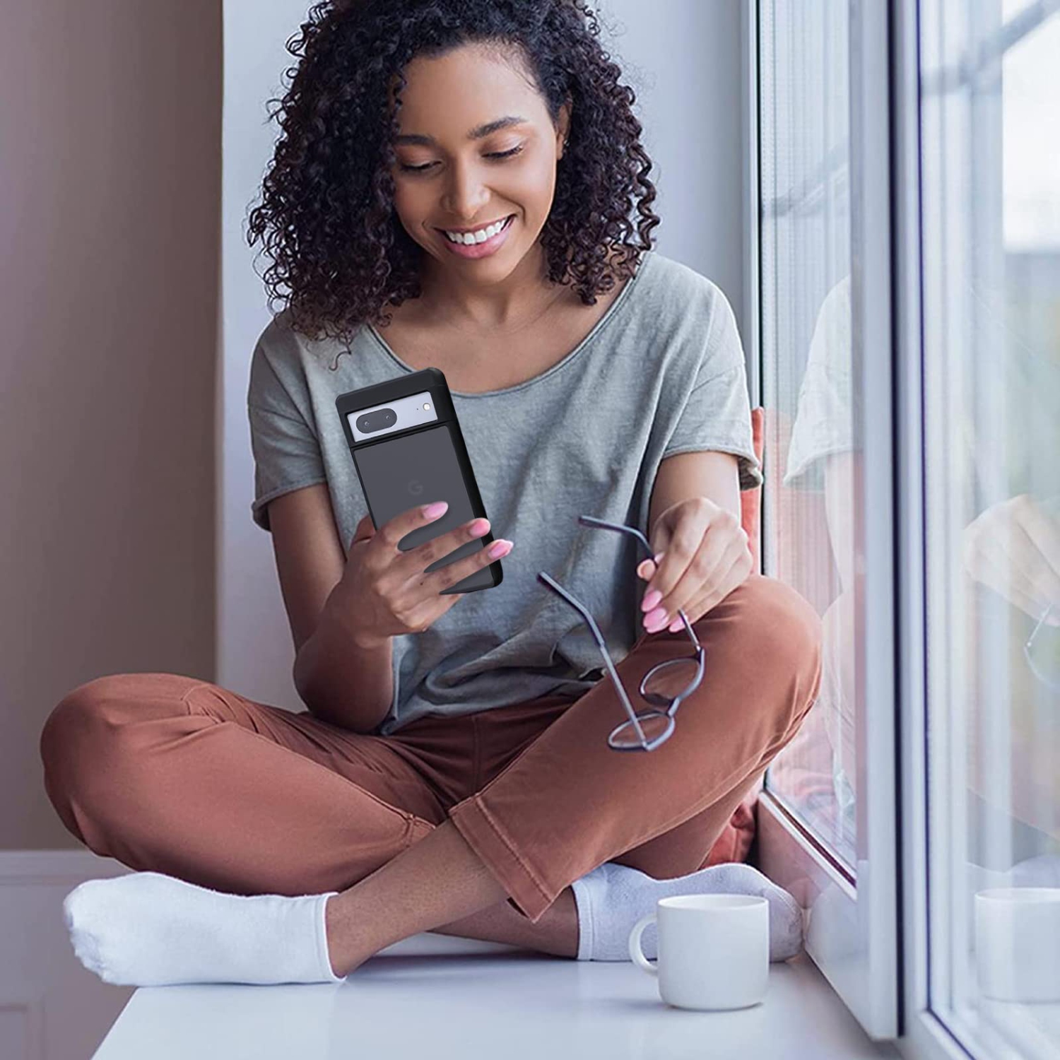 Étui rigide mince translucide mat résistant antichoc Pixel 7A Google étui téléphone Pixel 7A Silky mince et app. Tactile 5G Google Pixel 7A