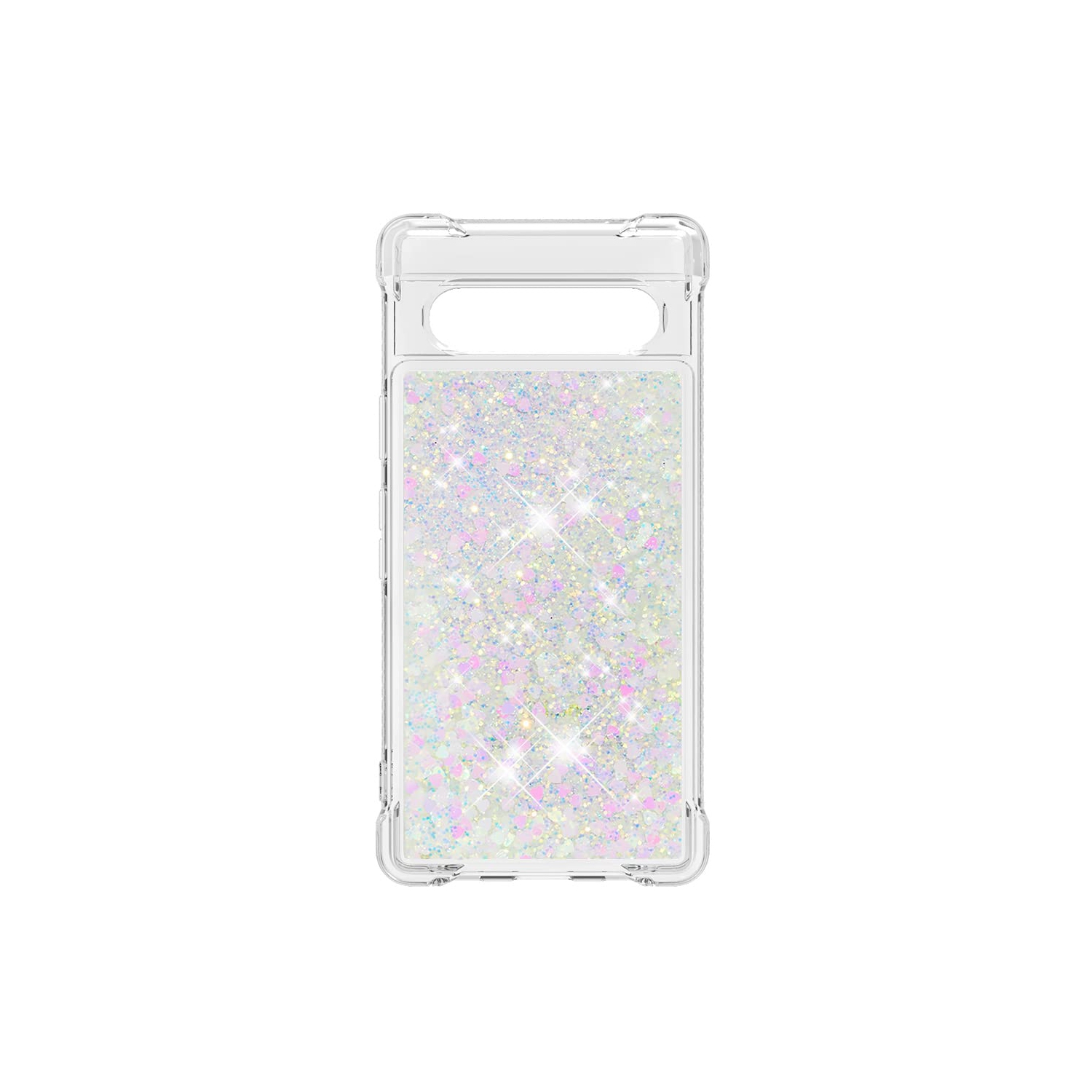 Étui brillant Pixel 7A de Google pour femmes Moving Liquid Glitter étui silicone protection anti-rayures pour Pixel 7A de Google-Love coloré YB