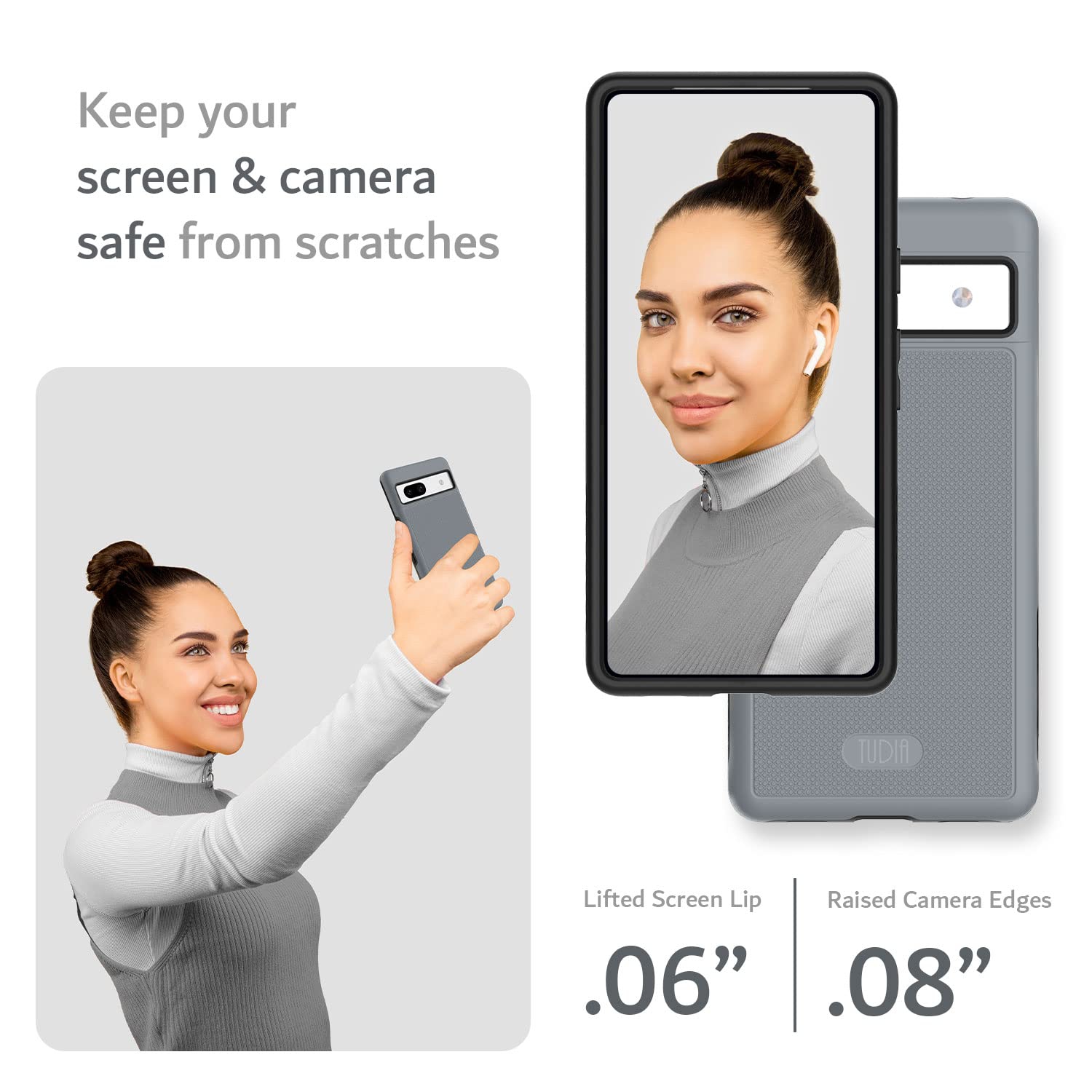 Prise DualShield conçue pour l’étui pour Pixel 7a de Google, étui protecteur robuste et antichoc à double couche MergeGrip de qualité militaire pour