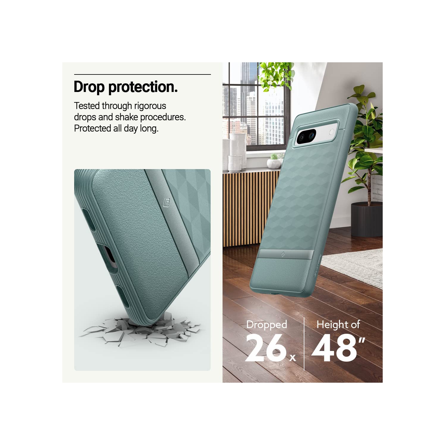 Google Pixel 7a case 5G Military Grade Drop Tested Enhanced Ergonomic Design Case - Sage Green