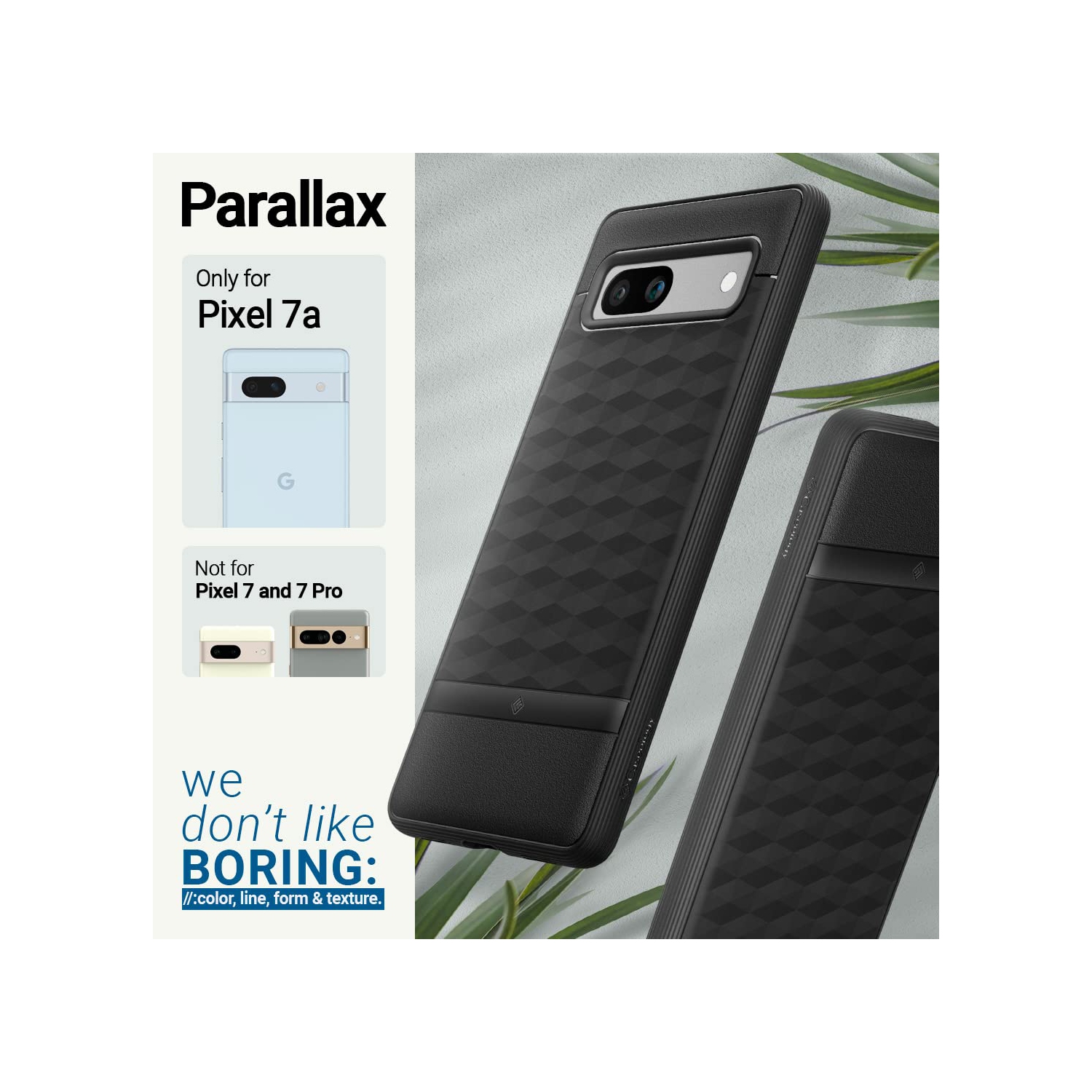 Étui ergonomique amélioré testé contre les chutes de qualité militaire pour Pixel 7a 5G de Google - Noir mat