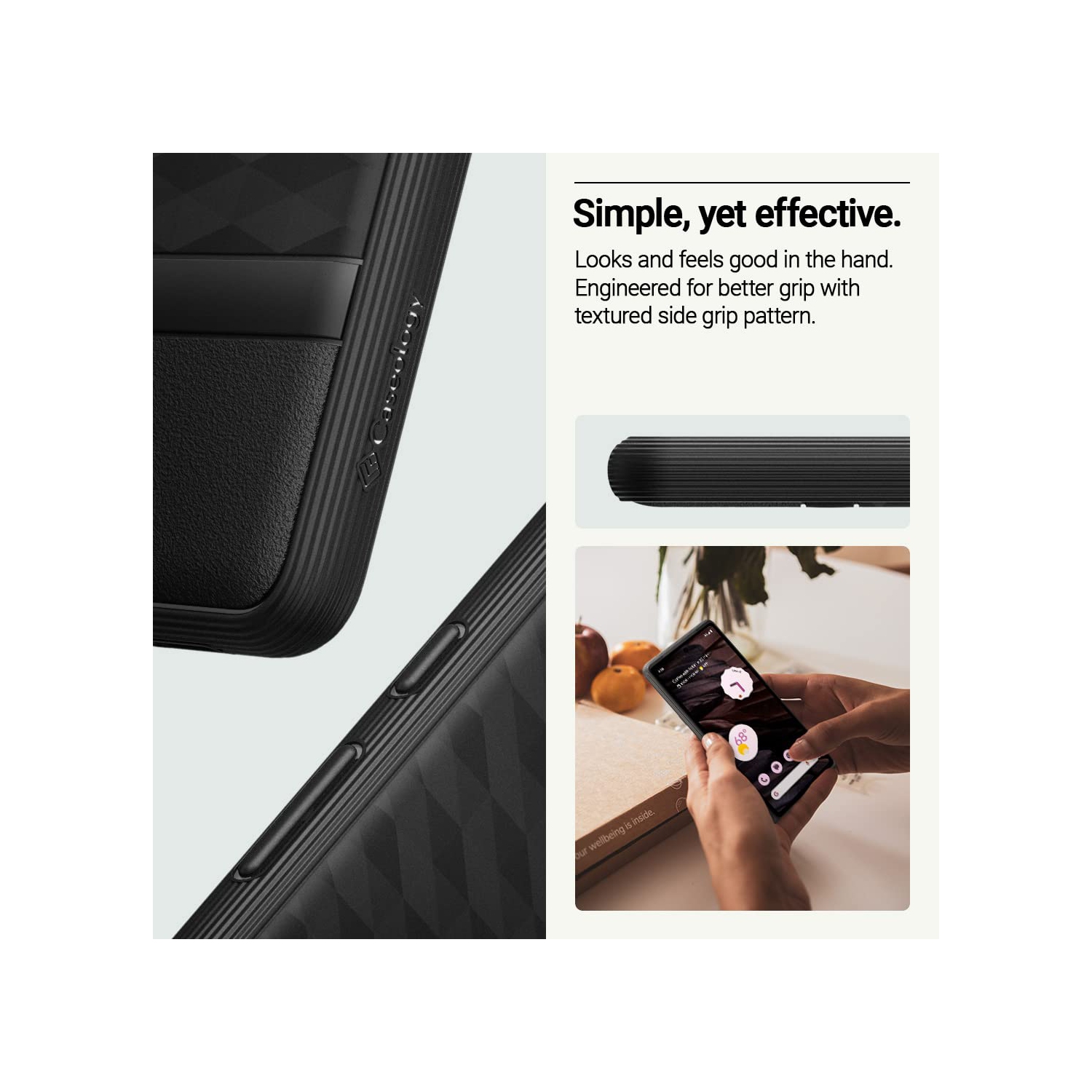 Étui ergonomique amélioré testé contre les chutes de qualité militaire pour Pixel 7a 5G de Google - Noir mat