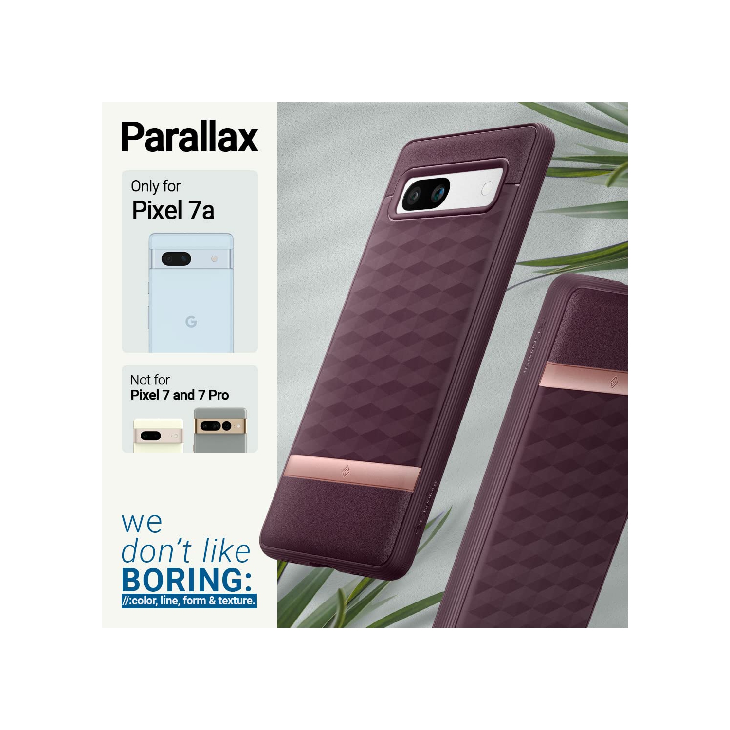 Étui ergonomique amélioré testé contre les chutes de qualité militaire pour Pixel 7a 5G de Google - Bourgogne