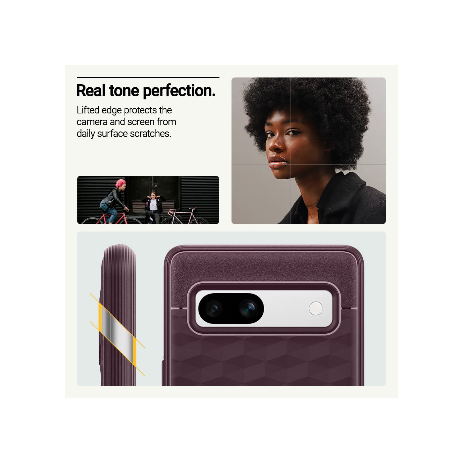 Étui ergonomique amélioré testé contre les chutes de qualité militaire pour Pixel 7a 5G de Google - Bourgogne