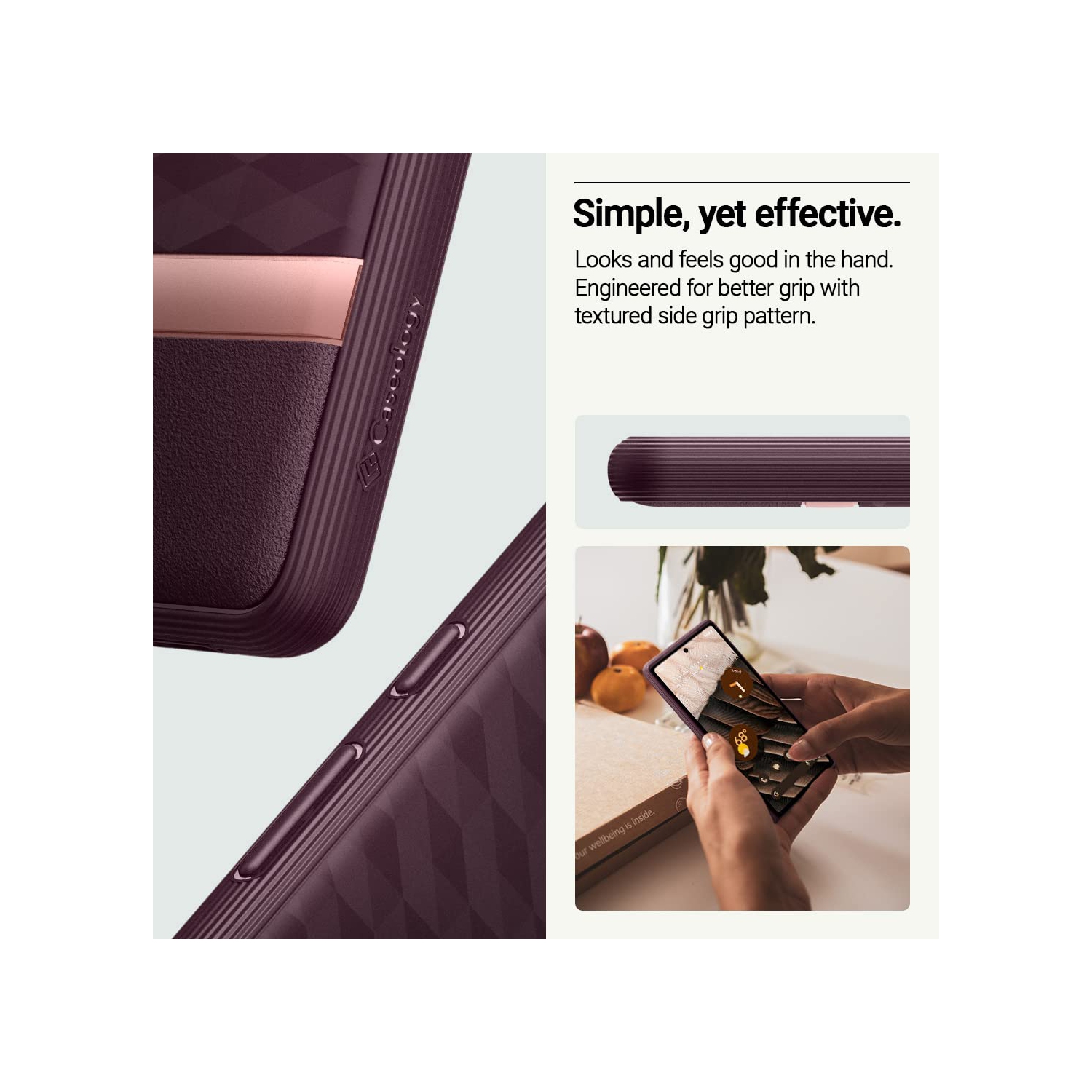 Étui ergonomique amélioré testé contre les chutes de qualité militaire pour Pixel 7a 5G de Google - Bourgogne