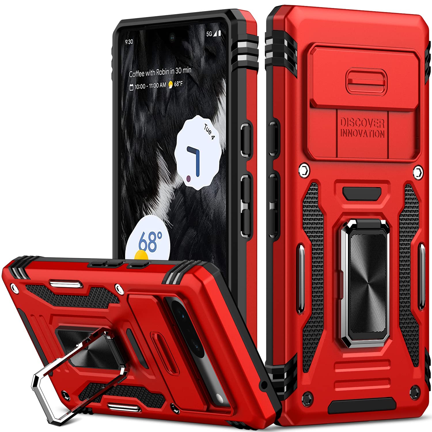 Étui téléphone Galaxy 7A de Google avec étui protecteur robuste béquille rotation/béquille pour Pixel 7A de Google