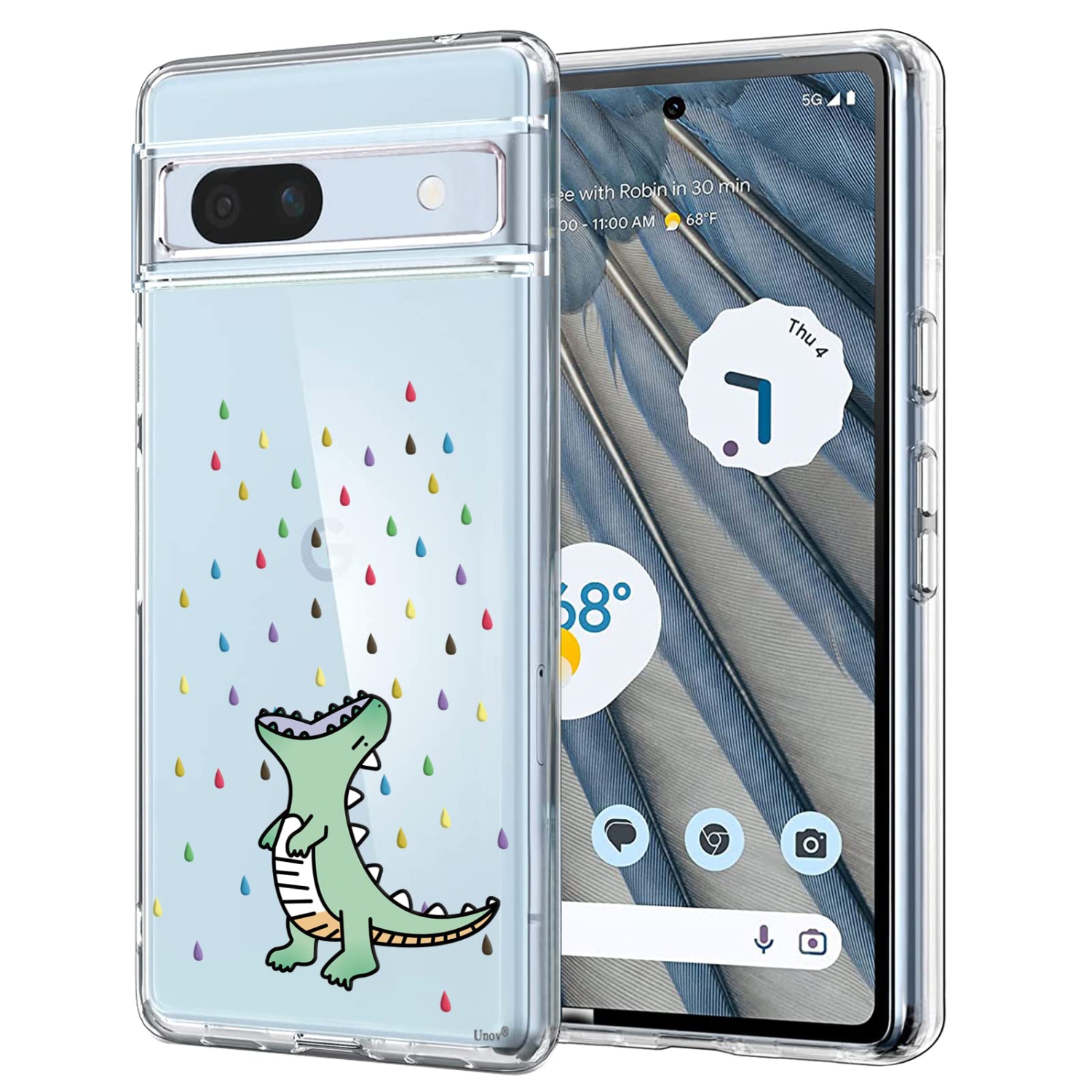 Étui compatible avec le Pixel 7a Clear avec le Design souple TPU absorbant les chocs mince arrière protecteur motif en relief pour Pixel 7a 5G de 6.1
