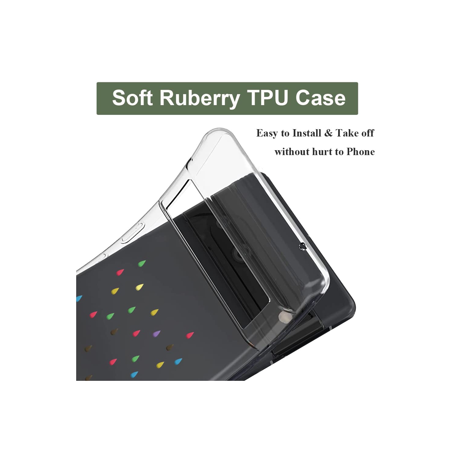 Étui compatible avec le Pixel 7a Clear avec le Design souple TPU absorbant les chocs mince arrière protecteur motif en relief pour Pixel 7a 5G de 6.1