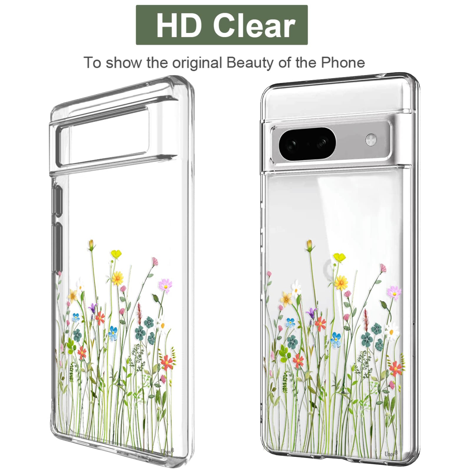 Étui compatible avec le Pixel 7a Clear avec Design Soft Shock absorption des chocs Étui arrière protecteur mince en relief pour Pixel 7a 5G de 6.1 po