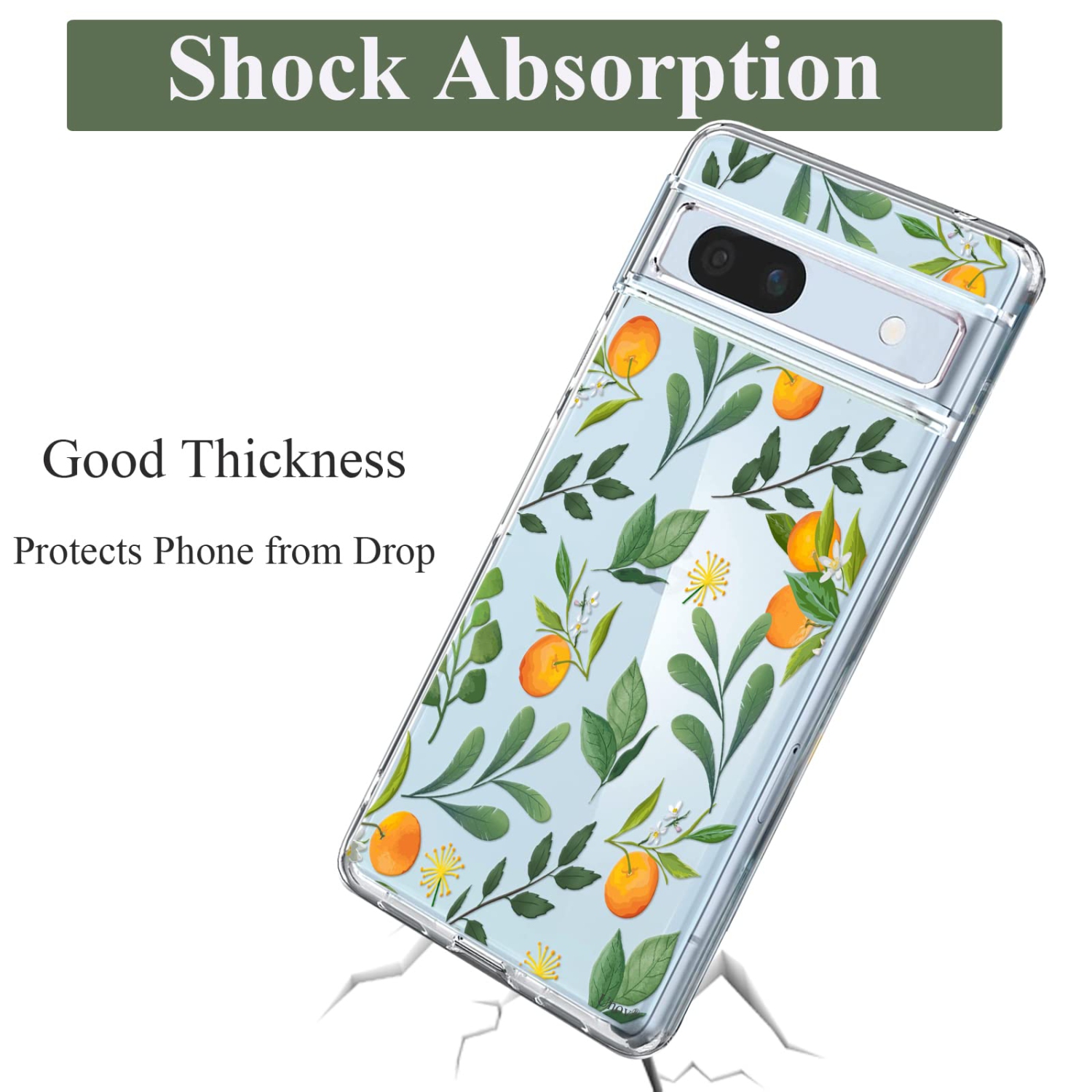 Étui compatible avec le Pixel 7a Clear avec Design Soft Shock absorption des chocs Étui arrière protecteur mince en relief pour Pixel 7a 5G de 6.1 po