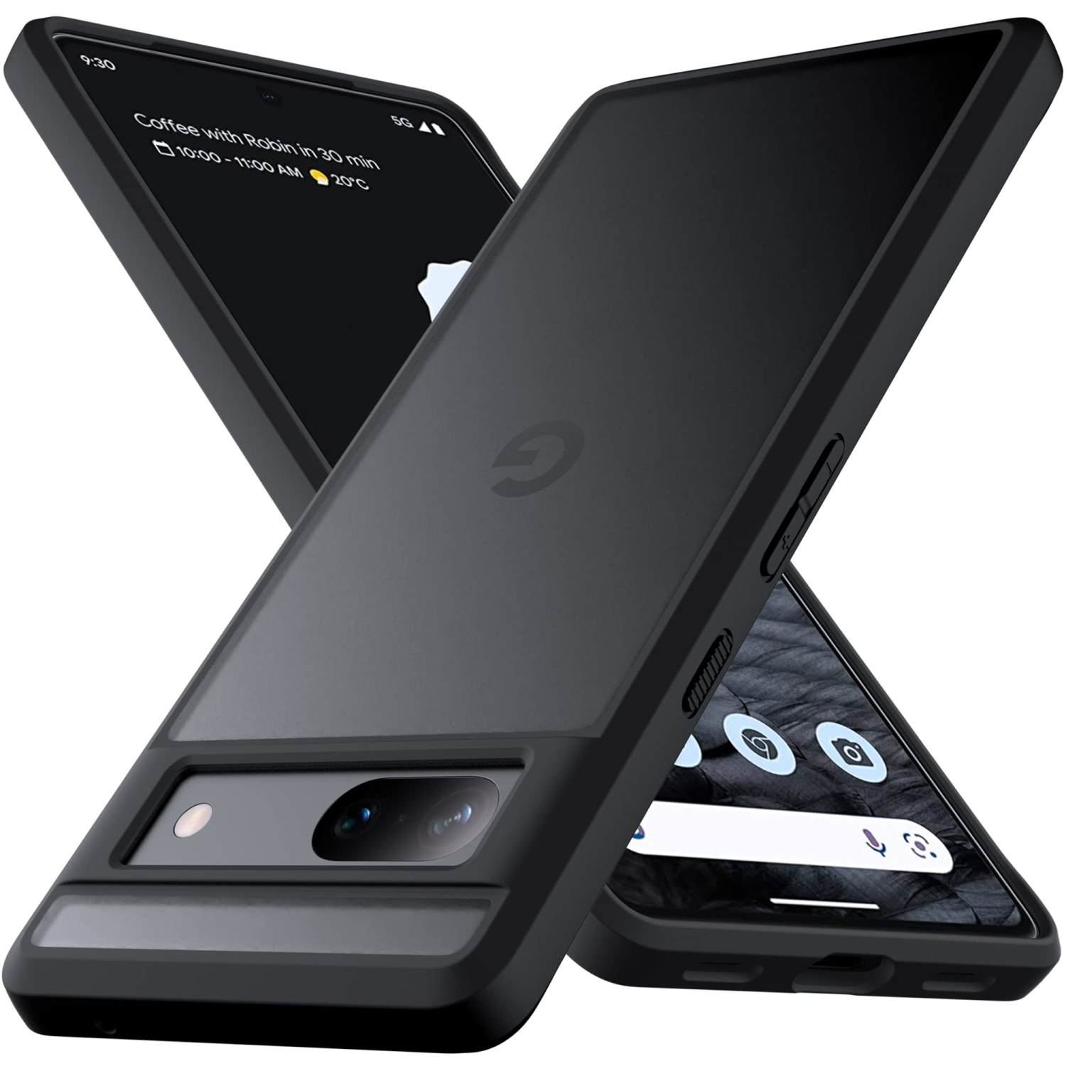 Google – Étui protecteur pour Pixel 7A, mince, givré translucide, coque arrière rigide, pour Pixel 7A de Google, noir