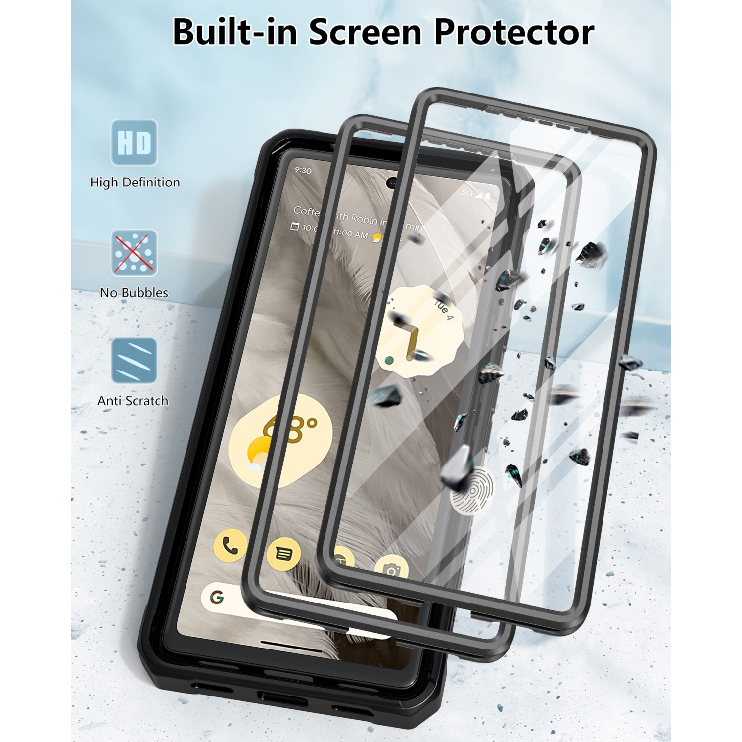 Google Pixel 7A Case: Military Grade Drop Proof Cell Phone Cover with Kickstand & Holster | Rugged Shockproof TPU Protective Matte Textured Tough 5G