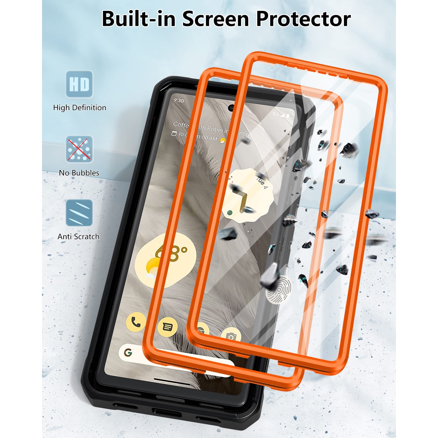 Google Pixel 7A Case: Military Grade Drop Proof Cell Phone Cover with Kickstand & Holster | Rugged Shockproof TPU Protective Matte Textured Tough 5G