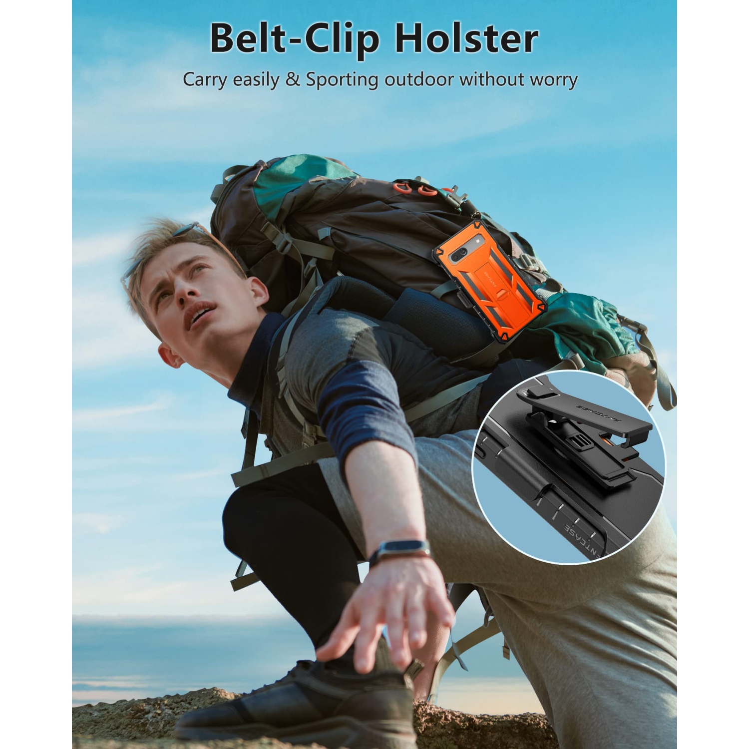 Google Pixel 7A Case: Military Grade Drop Proof Cell Phone Cover with Kickstand & Holster | Rugged Shockproof TPU Protective Matte Textured Tough 5G