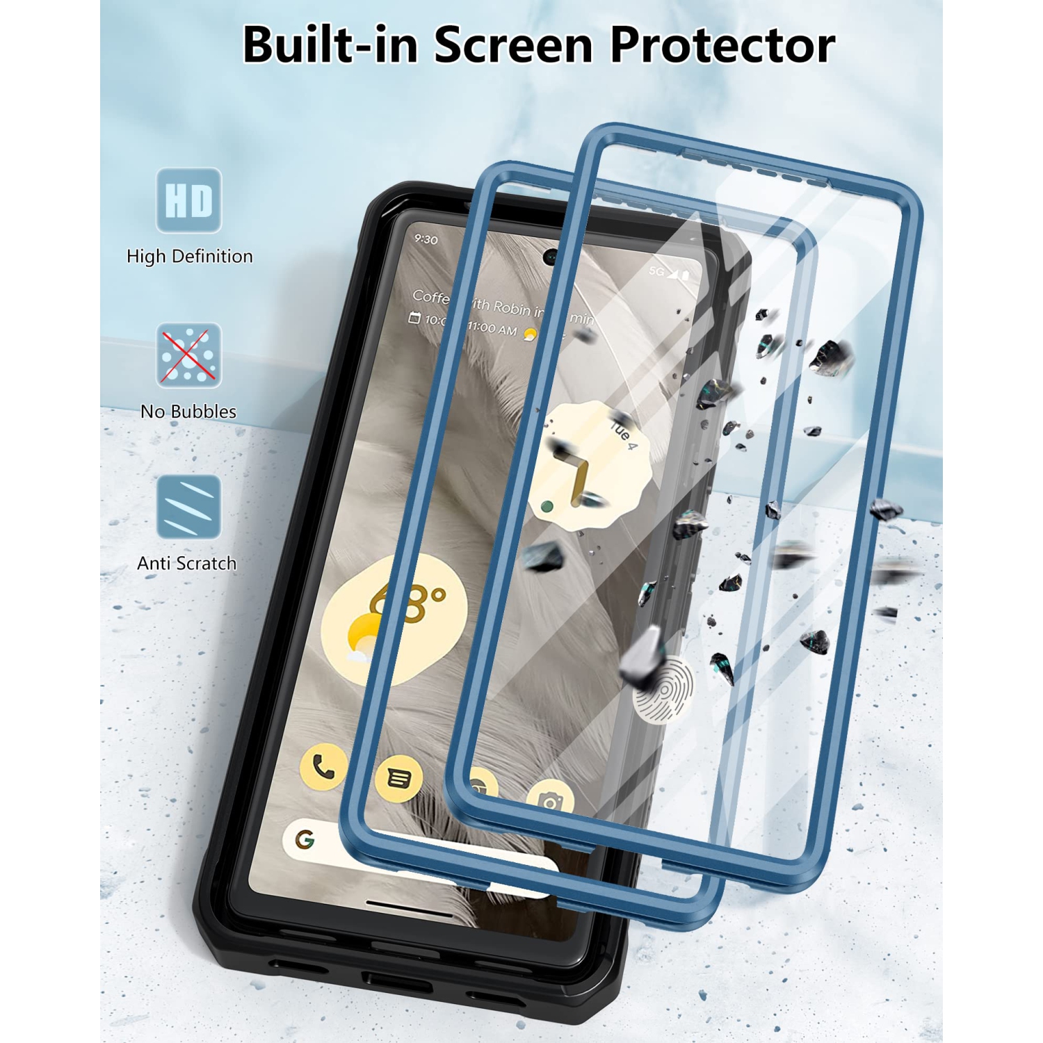 Google Pixel 7A Case: Military Grade Drop Proof Cell Phone Cover with Kickstand & Holster | Rugged Shockproof TPU Protective Matte Textured Tough 5G