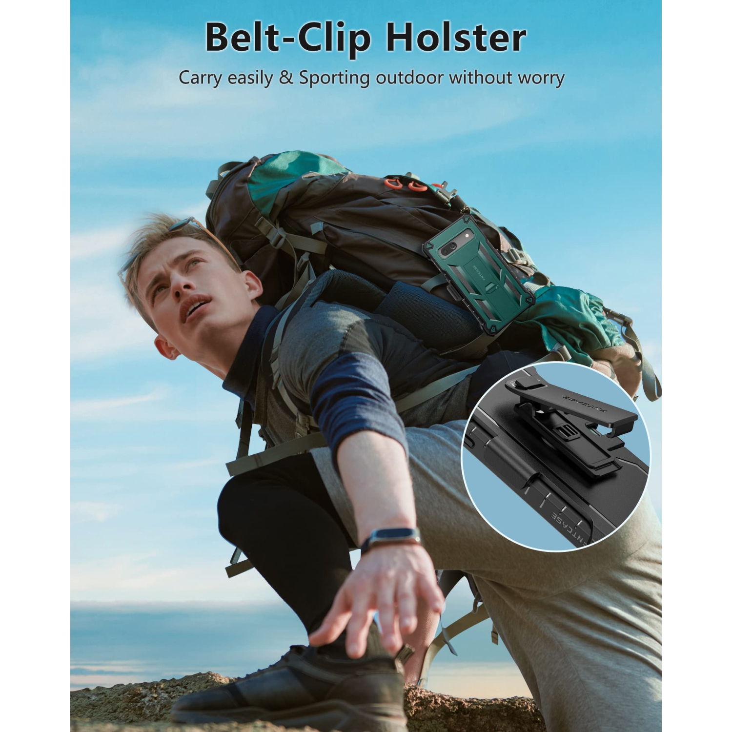 Google Pixel 7A Case: Military Grade Drop Proof Cell Phone Cover with Kickstand & Holster | Rugged Shockproof TPU Protective Matte Textured Tough 5G