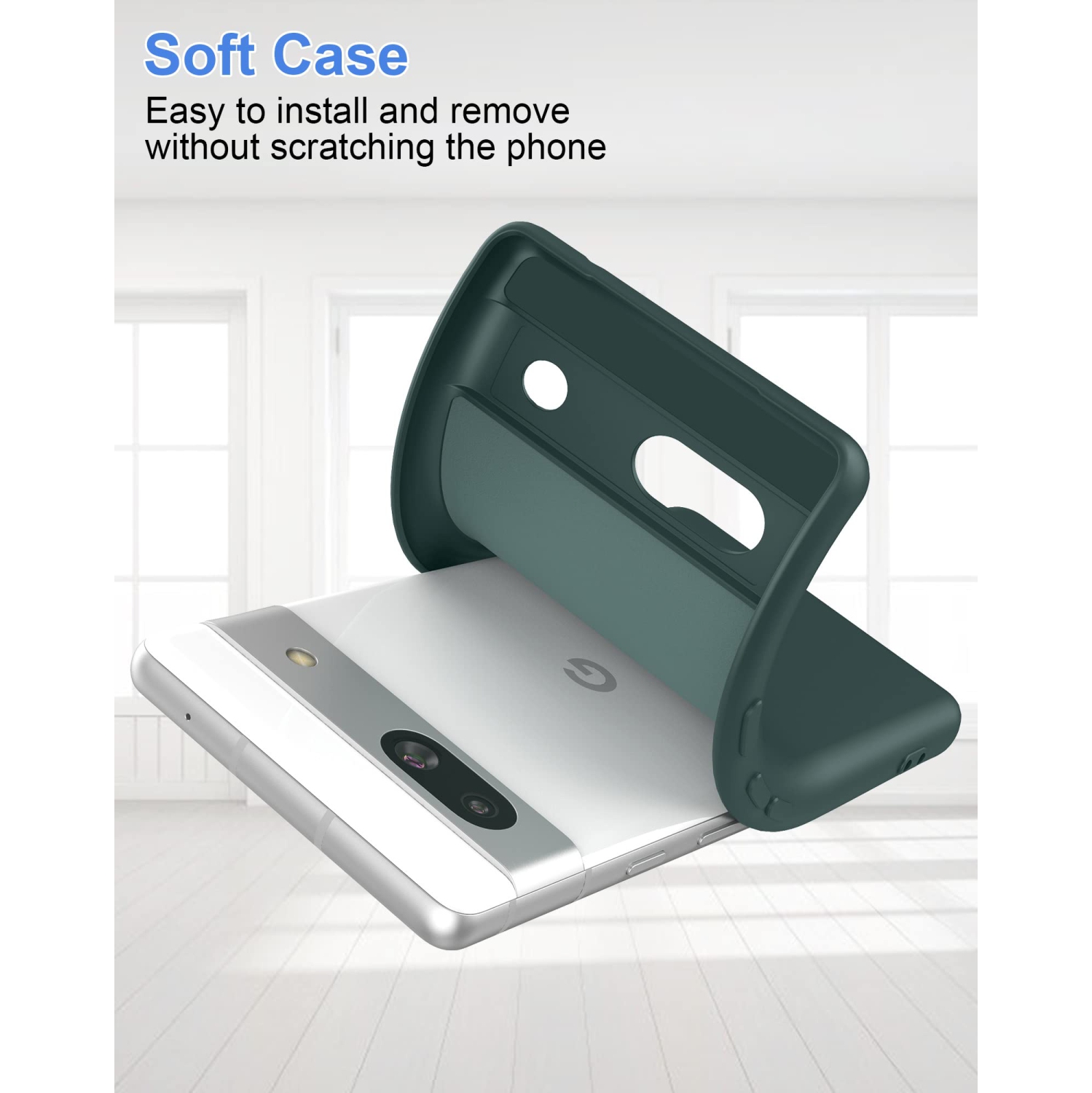 Étui mince de CreSee pour Pixel 7a de Google, étui TPU avec protection d’appareil photo, intérieur souple, mince et souple pour Pixel 7a - Vert